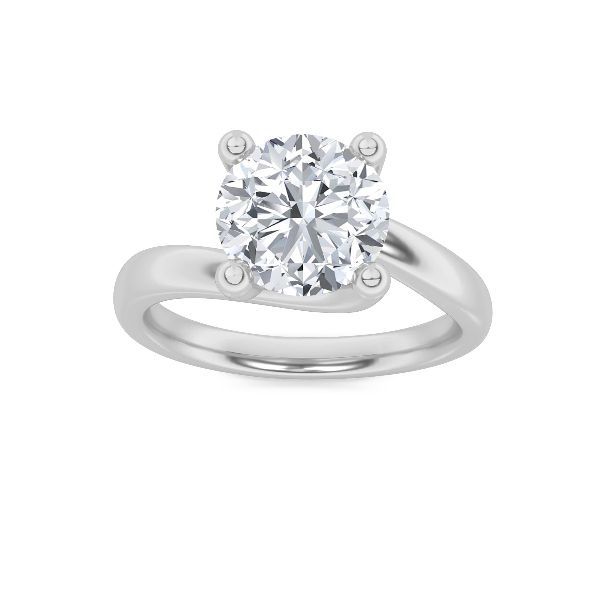 Signature Round Brilliant Solitaire - White Gold Aura Diamonds