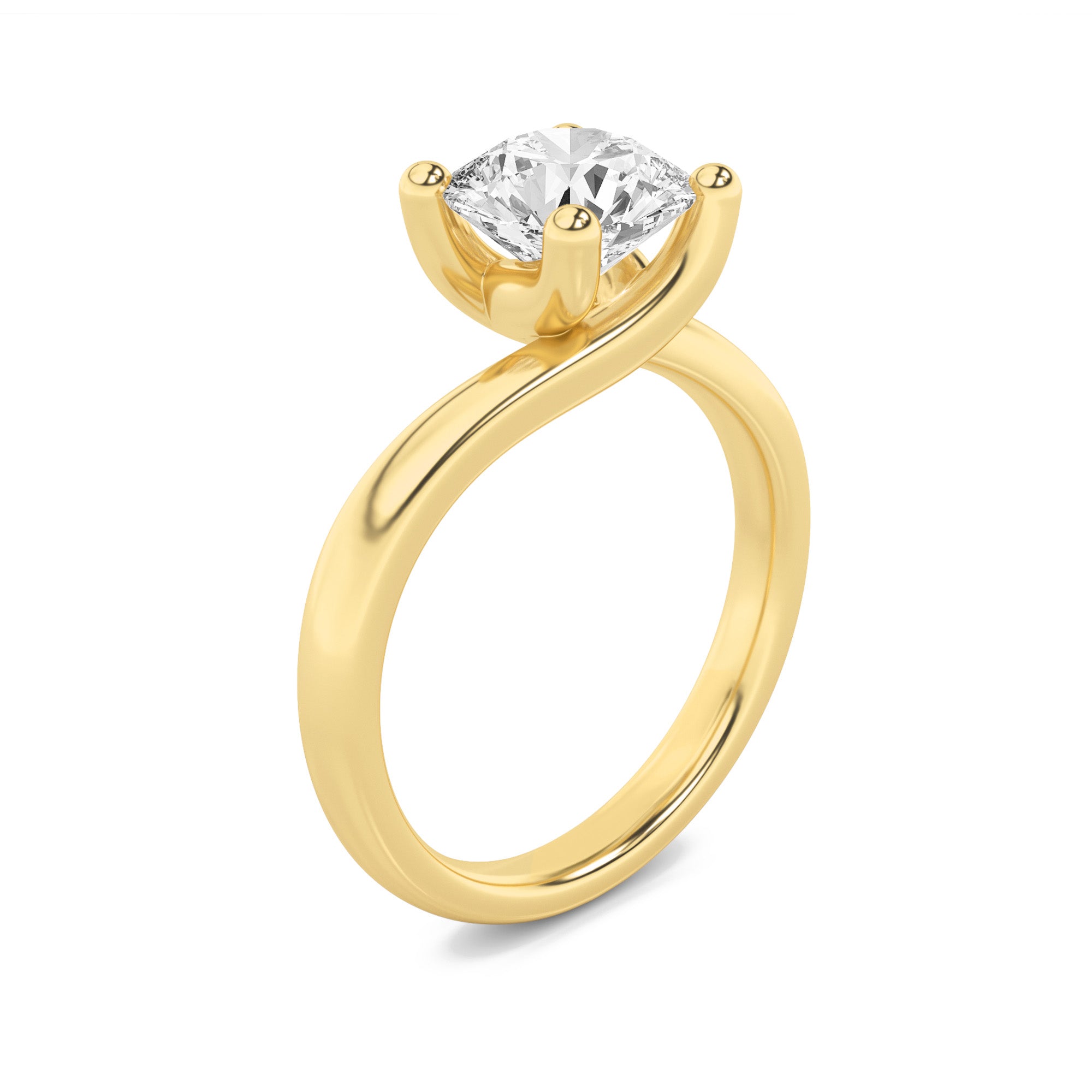 Signature Round Brilliant Solitaire - Yellow Gold Aura Diamonds