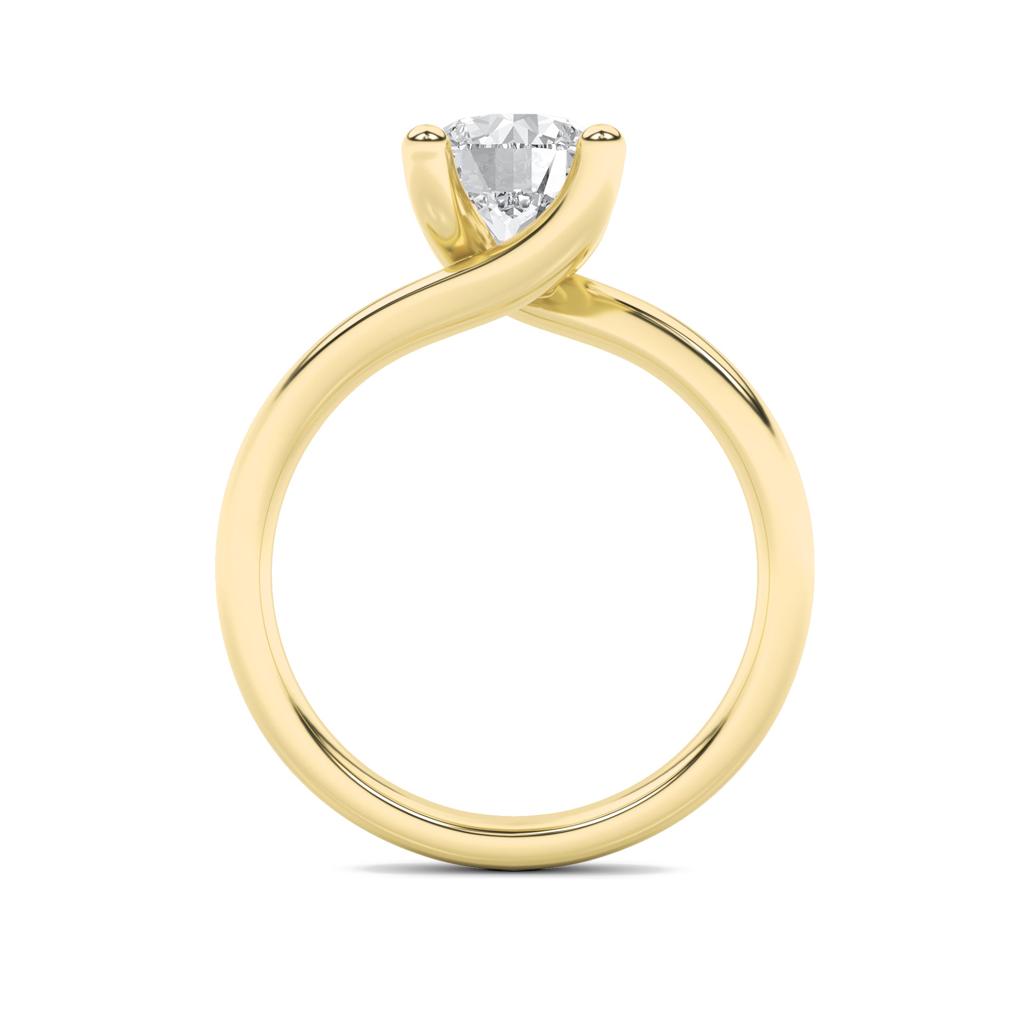 Signature Round Brilliant Solitaire - Yellow Gold Aura Diamonds