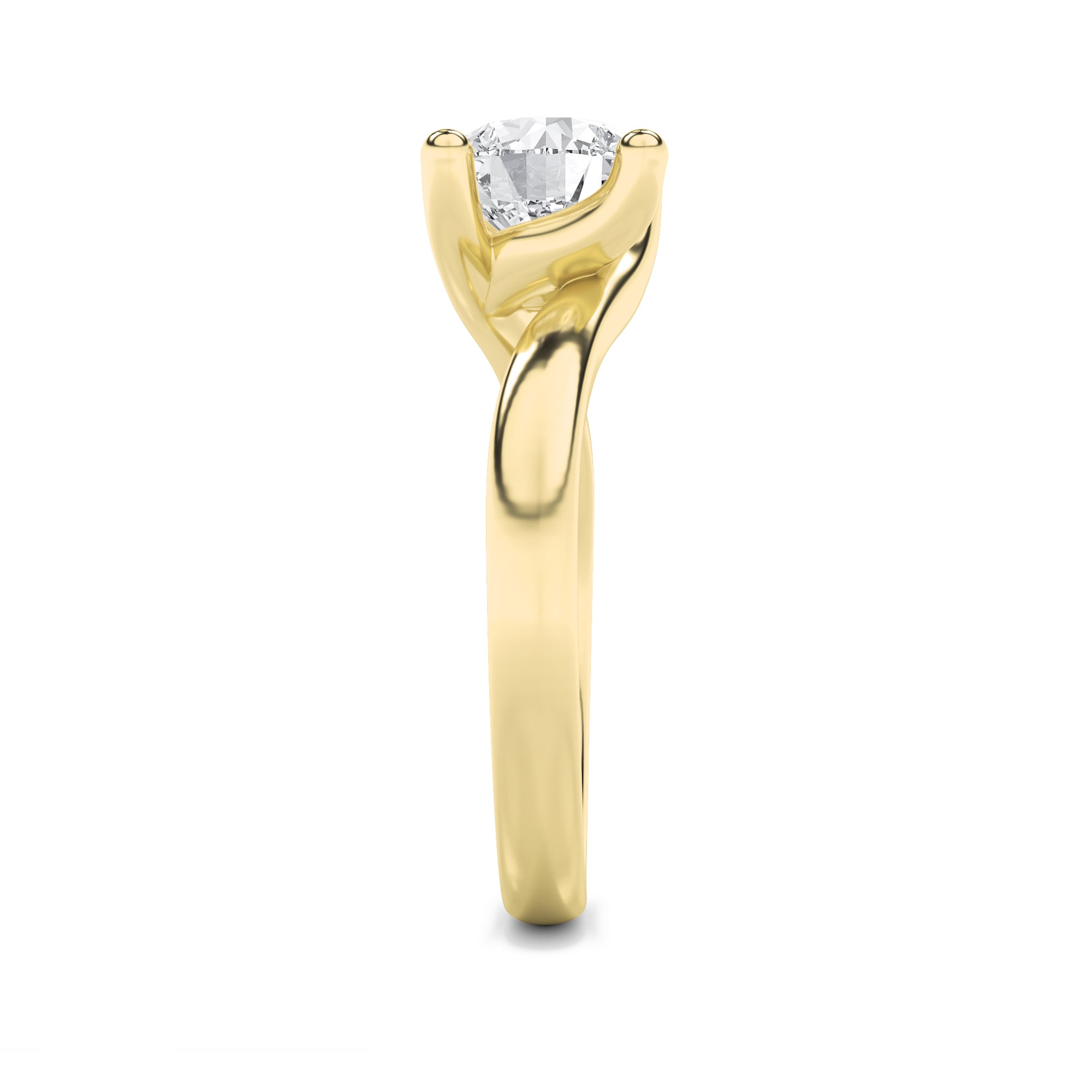Signature Round Brilliant Solitaire - Yellow Gold Aura Diamonds