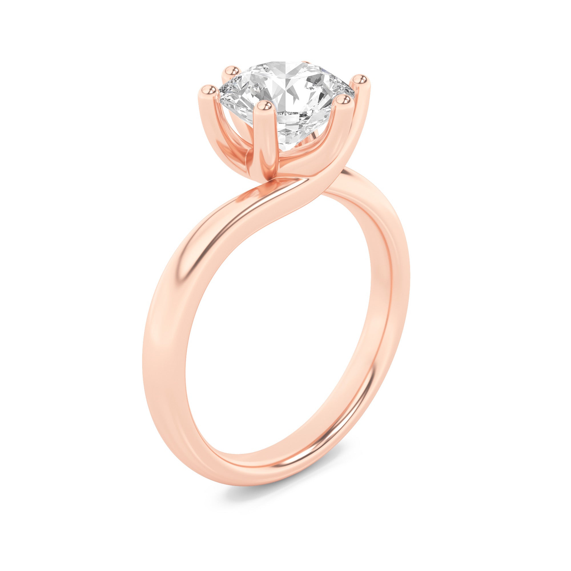 Grace Signature Solitaire - Round Brilliant Cut - Rose Gold Aura Diamonds