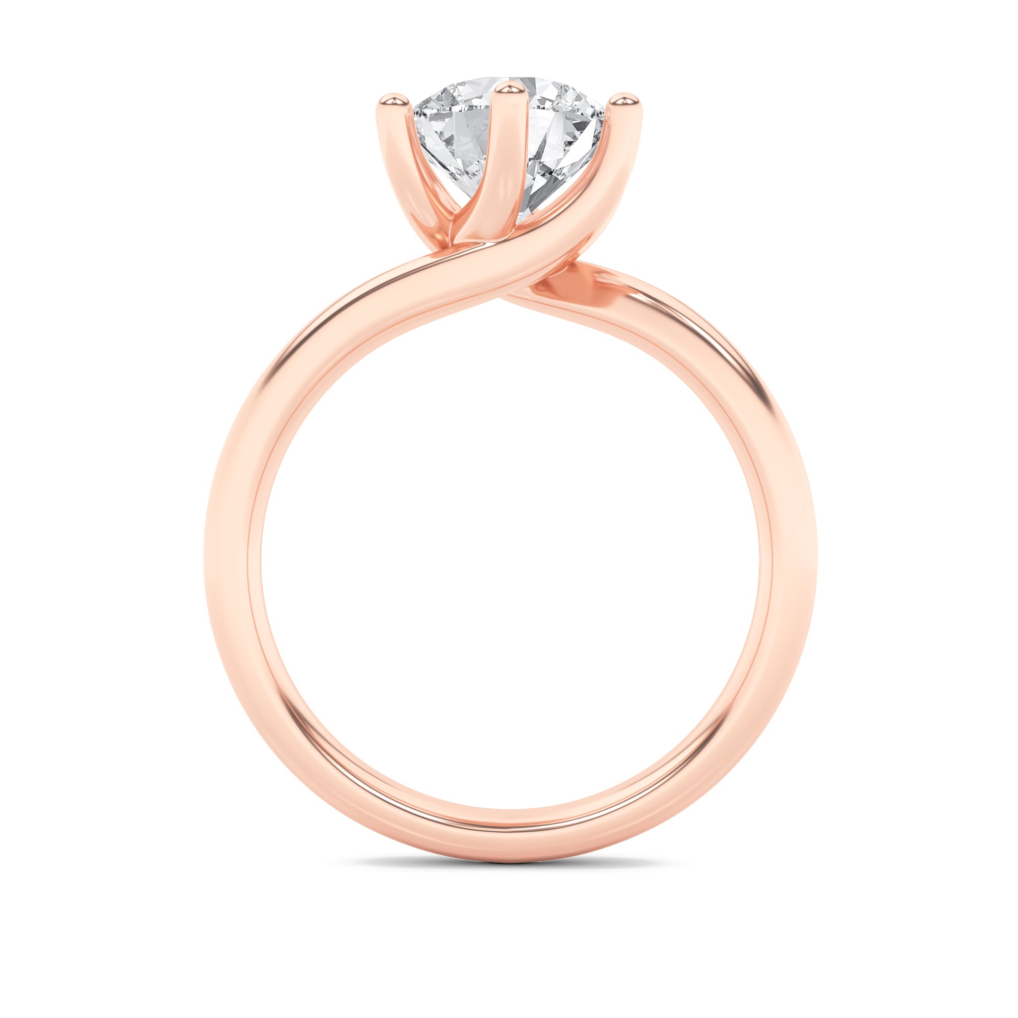 Grace Signature Solitaire - Round Brilliant Cut - Rose Gold Aura Diamonds