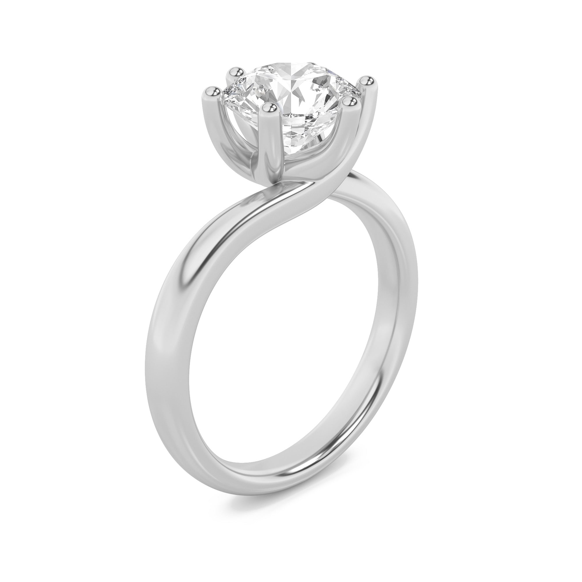 Grace Signature Solitaire - Round Brilliant Cut - White Gold Aura Diamonds
