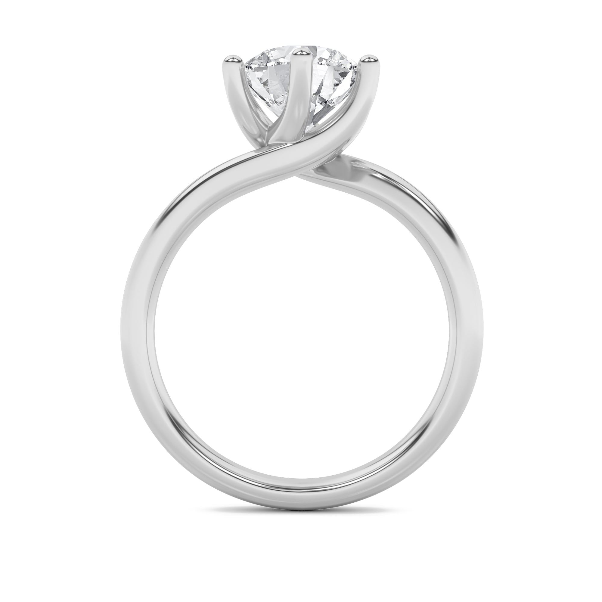 Grace Signature Solitaire - Round Brilliant Cut - White Gold Aura Diamonds