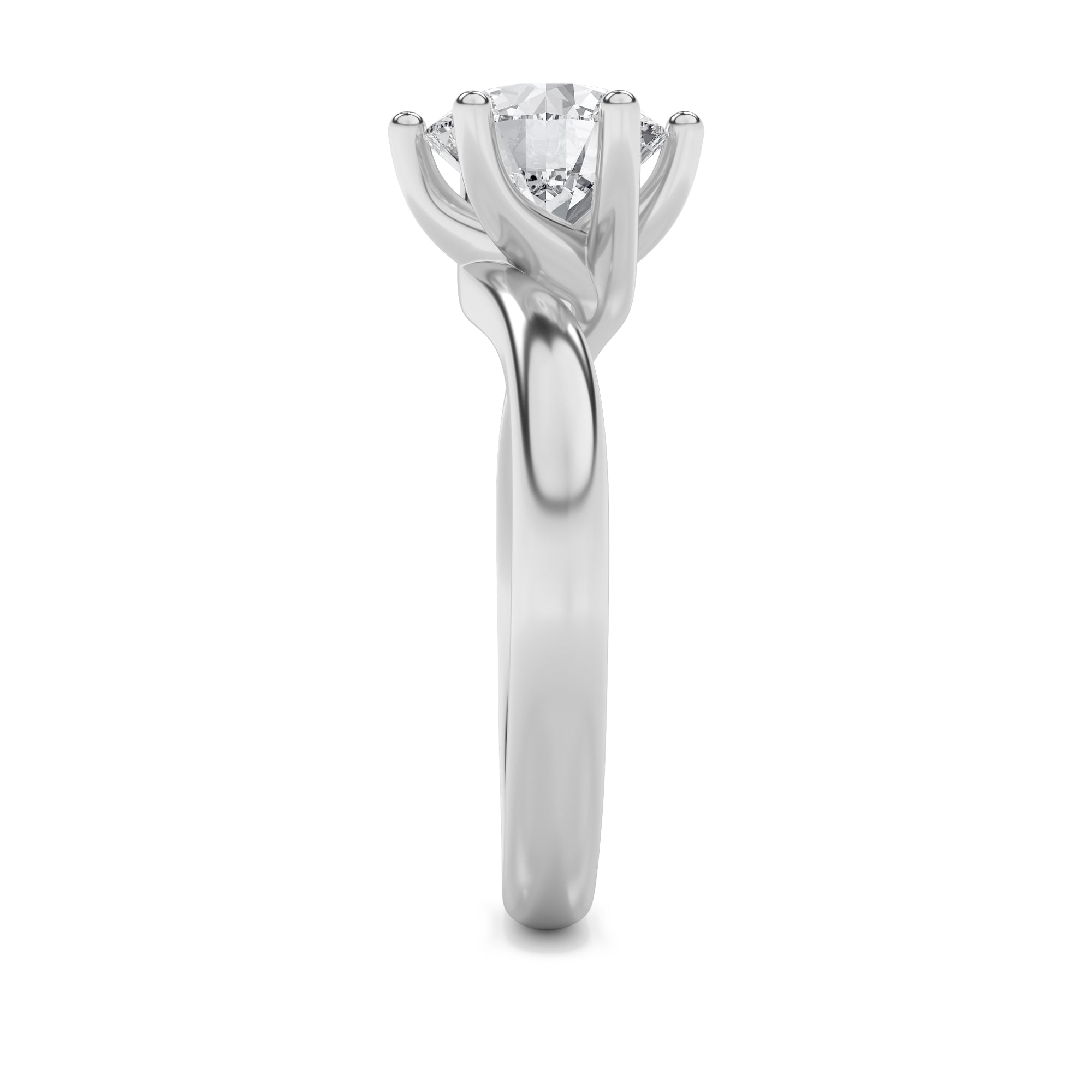 Grace Signature Solitaire - Round Brilliant Cut - White Gold Aura Diamonds
