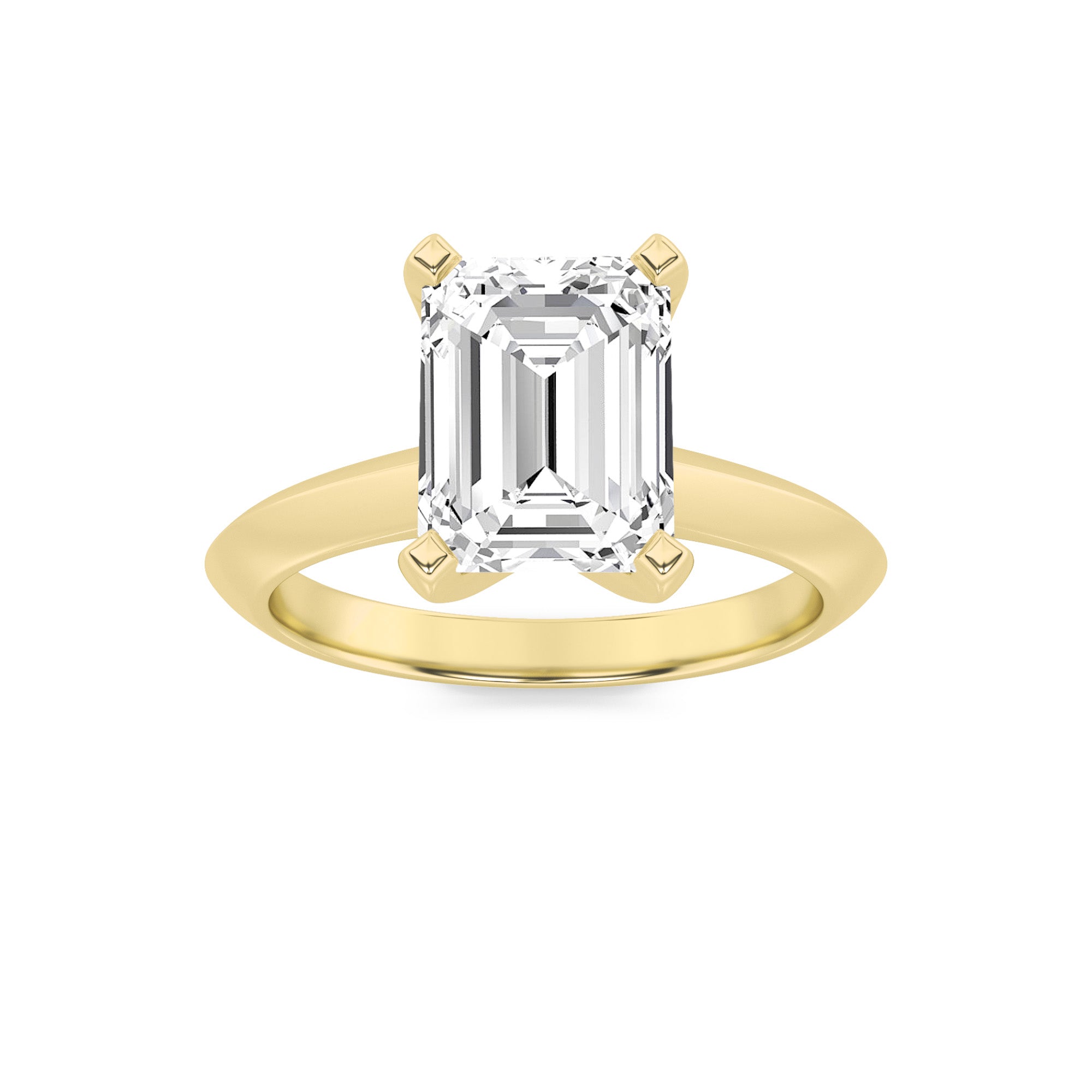 Haylee Emerald Solitaire - Yellow Gold Aura Diamonds