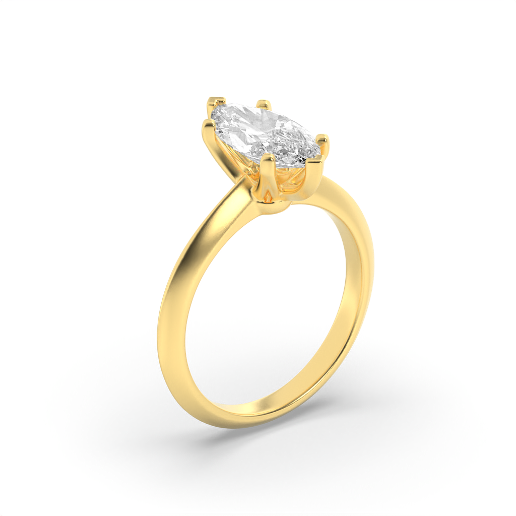Chelsea Marquise Solitaire - Yellow Gold Aura Diamonds