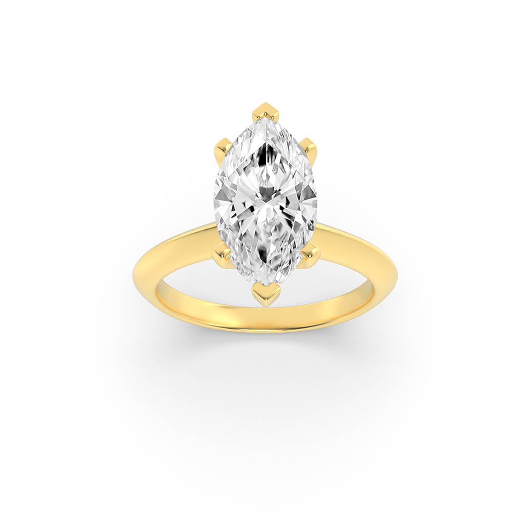 Chelsea Marquise Solitaire - Yellow Gold Aura Diamonds