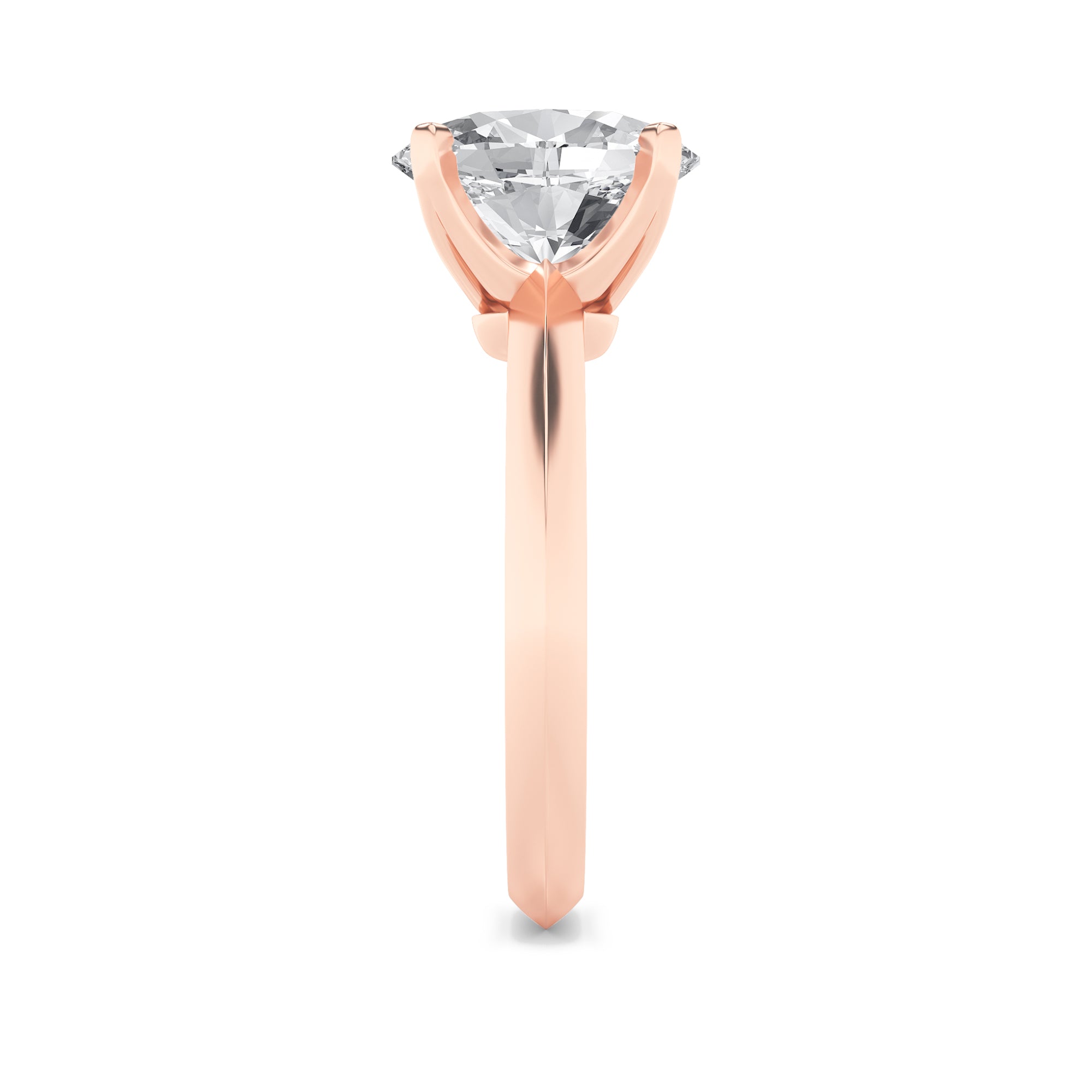 Rebecca Elongated Oval Solitaire with 4 Prongs - Rose Gold Aura Diamonds