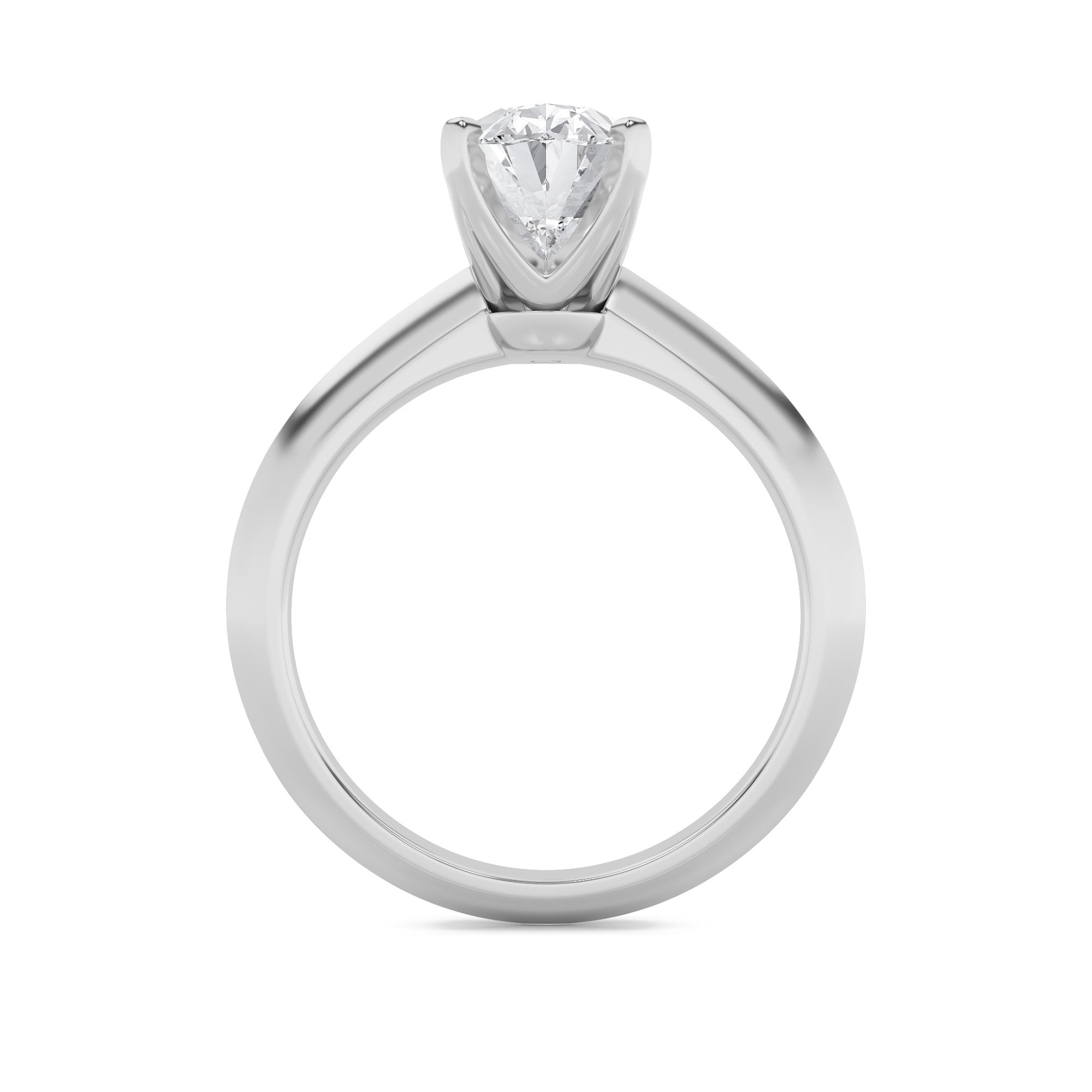 Rebecca Elongated Oval Solitaire with 4 Prongs - White Gold Aura Diamonds