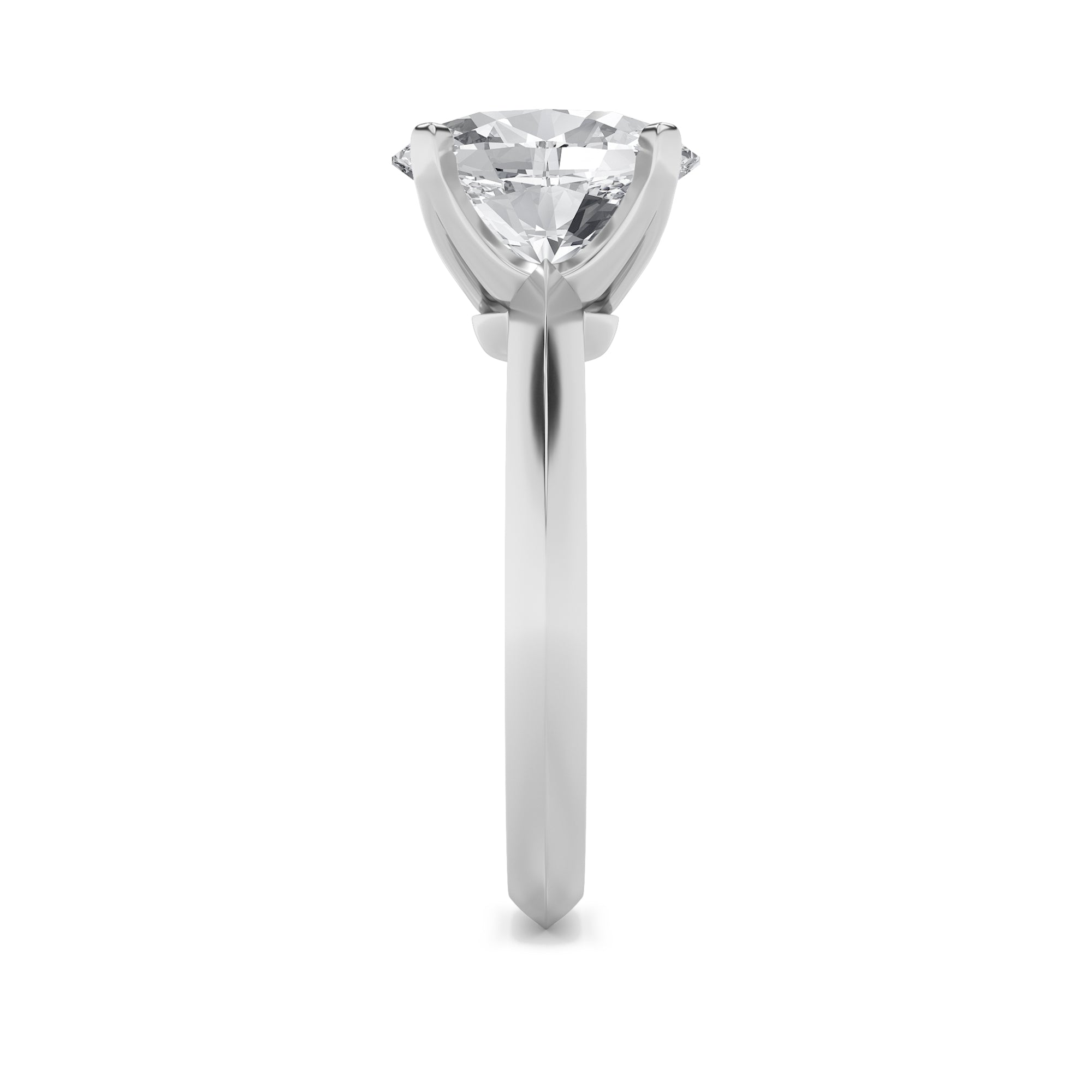 Rebecca Elongated Oval Solitaire with 4 Prongs - White Gold Aura Diamonds