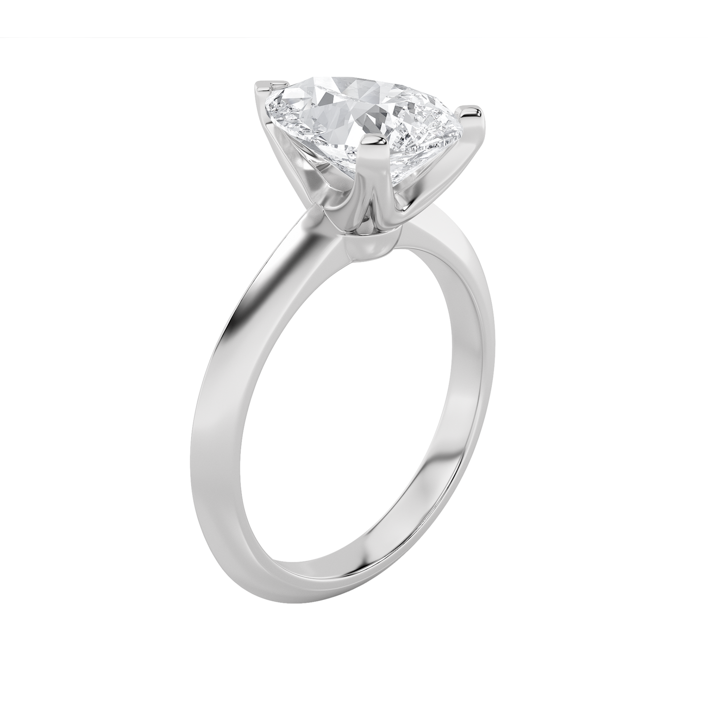 Brooke Pear Solitaire - White Gold