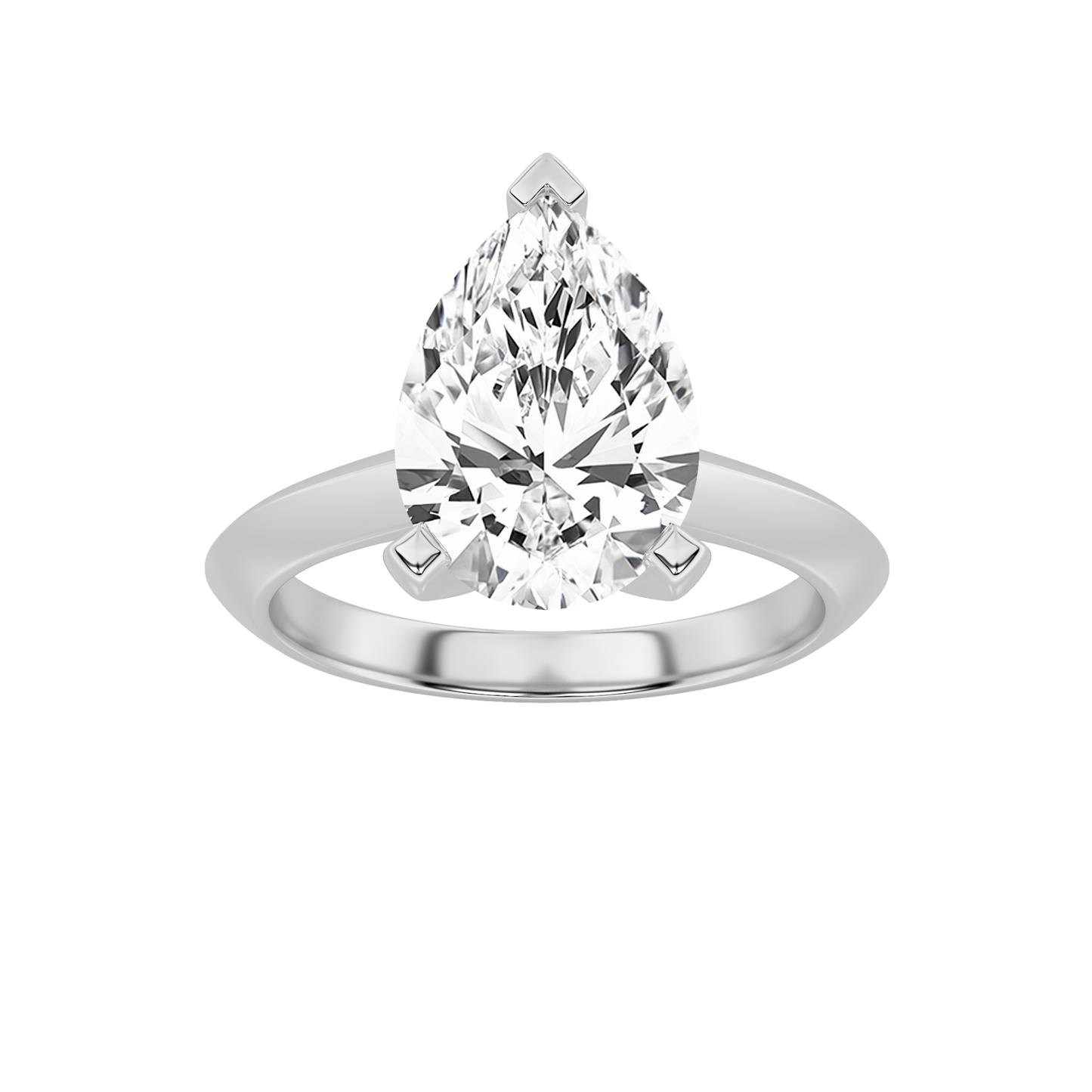 Brooke Pear Solitaire - White Gold