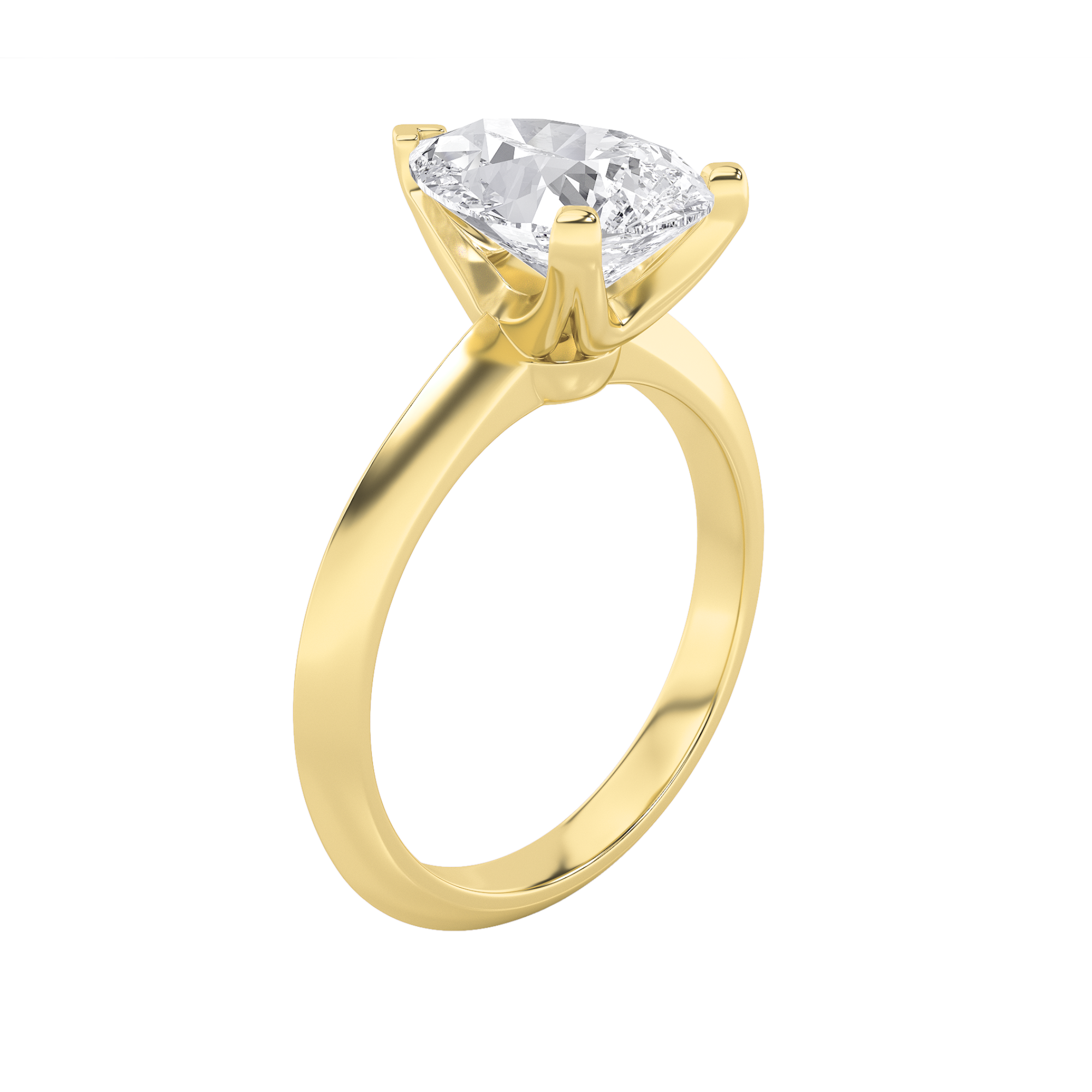 Brooke Pear Solitaire - Yellow Gold Aura Diamonds