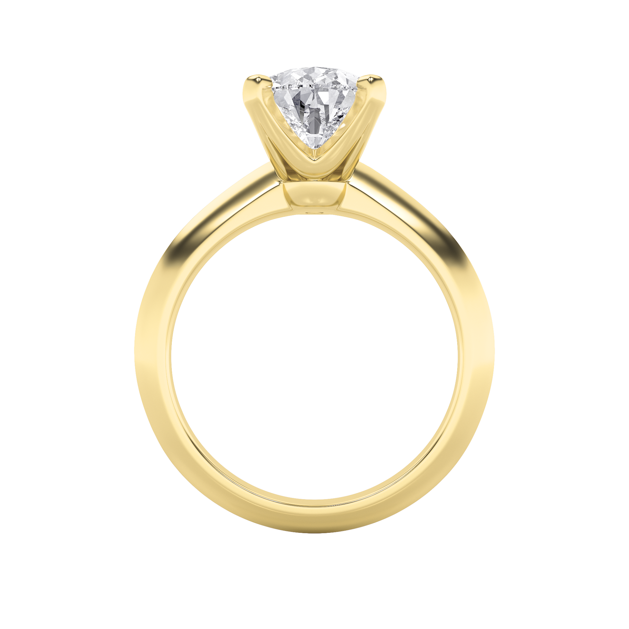 Brooke Pear Solitaire - Yellow Gold Aura Diamonds