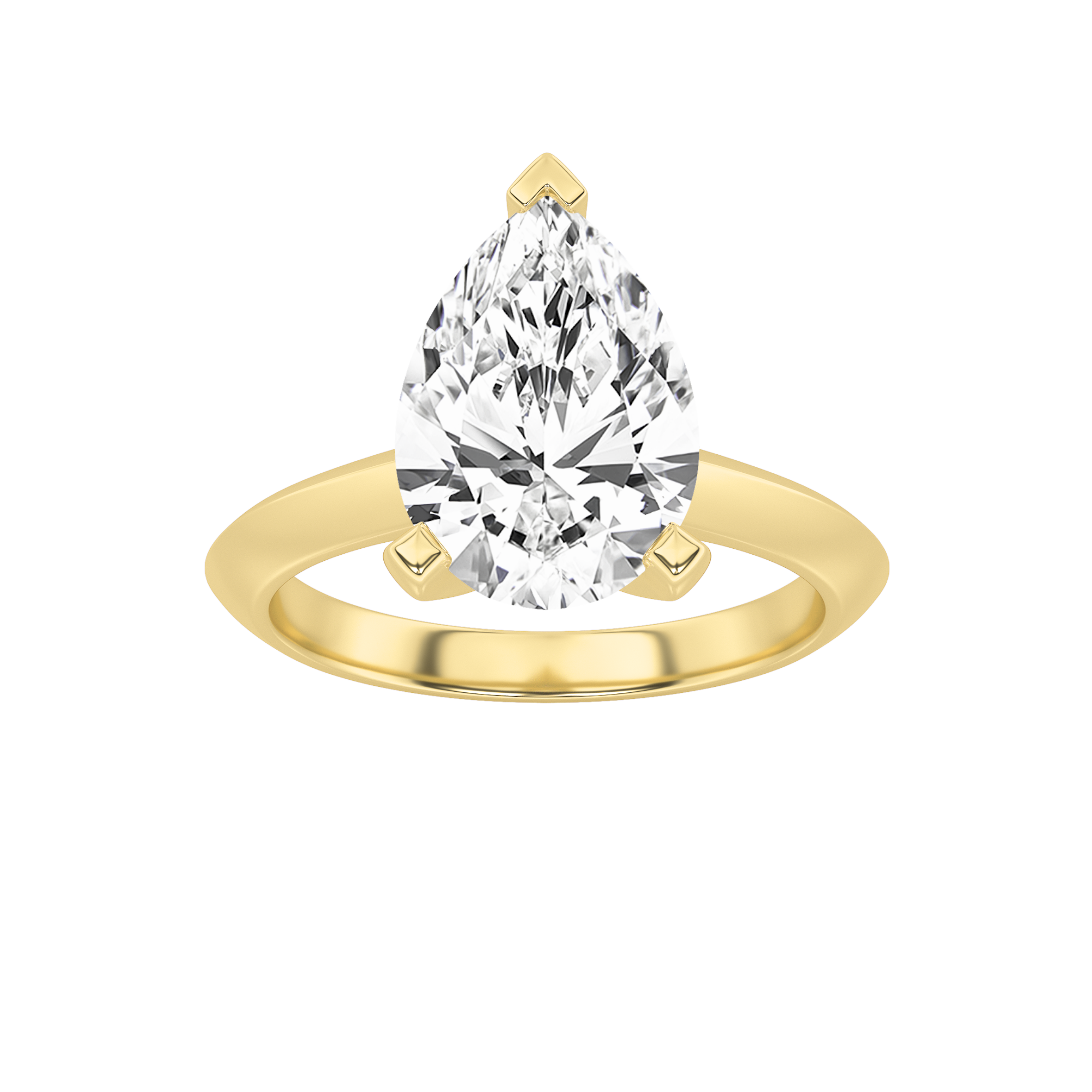 Brooke Pear Solitaire - Yellow Gold Aura Diamonds