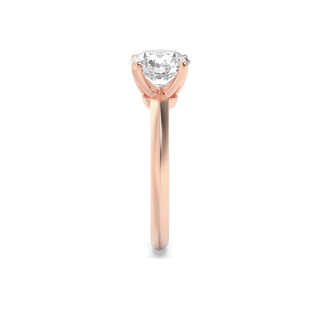 Natalie Round Cut Solitaire with Four Prongs - Rose Gold Aura Diamonds