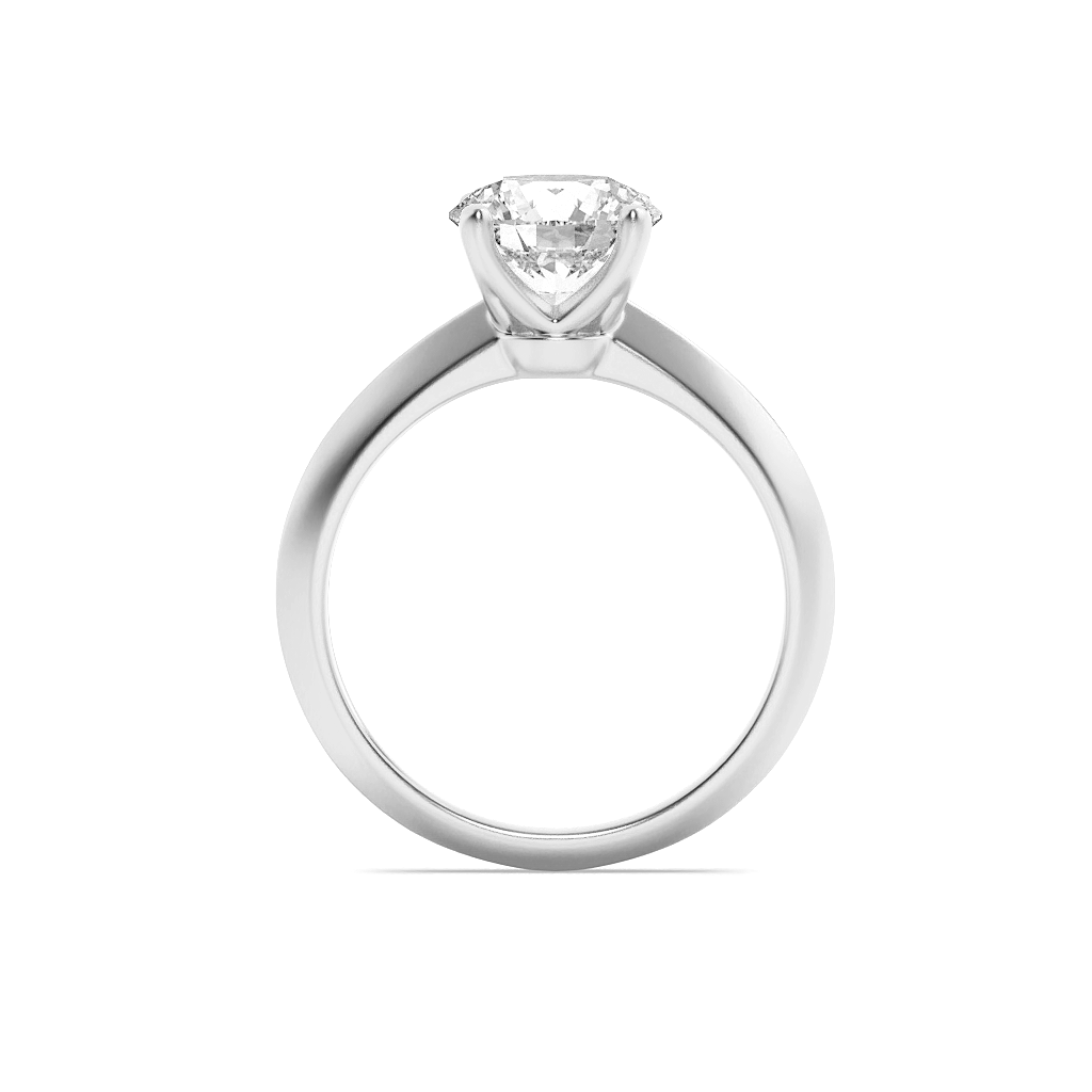 Natalie Round Cut Solitaire with Four Prongs - White Gold