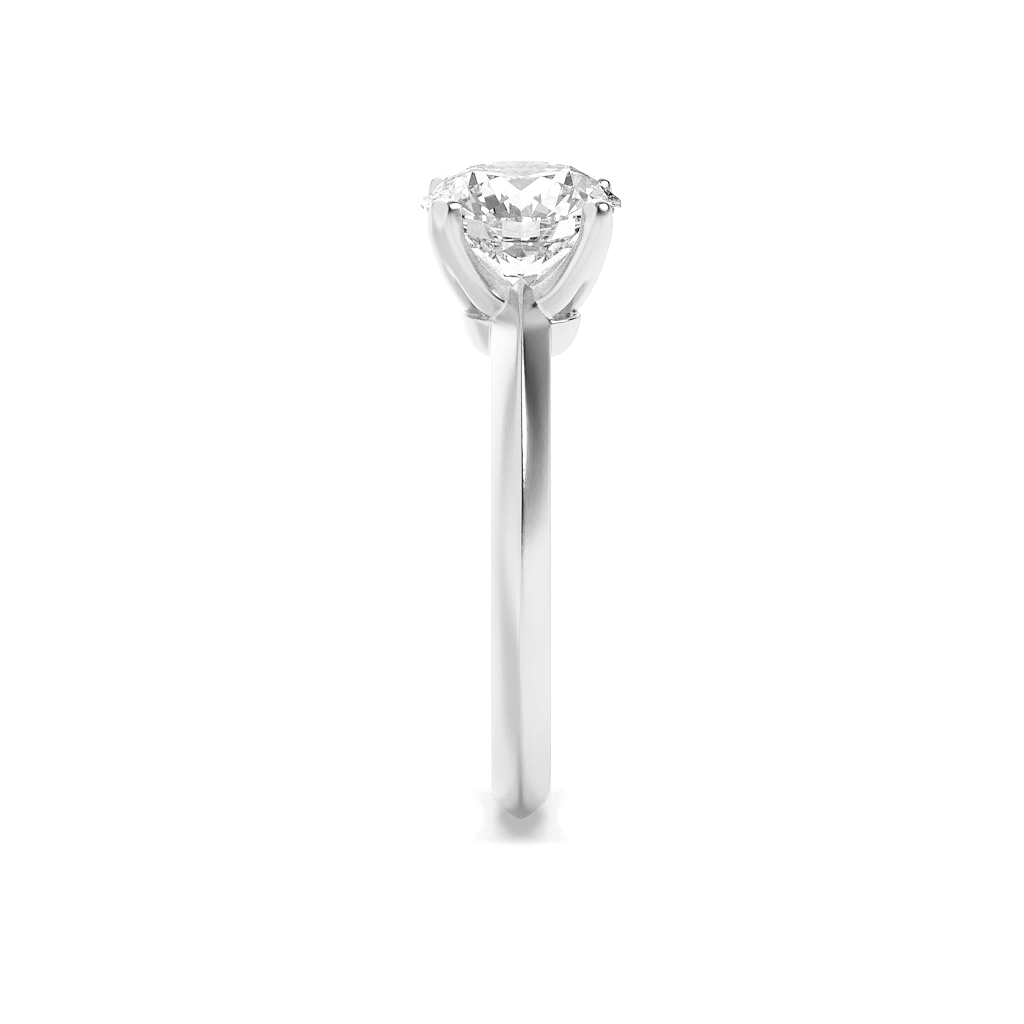 Natalie Round Cut Solitaire with Four Prongs - White Gold