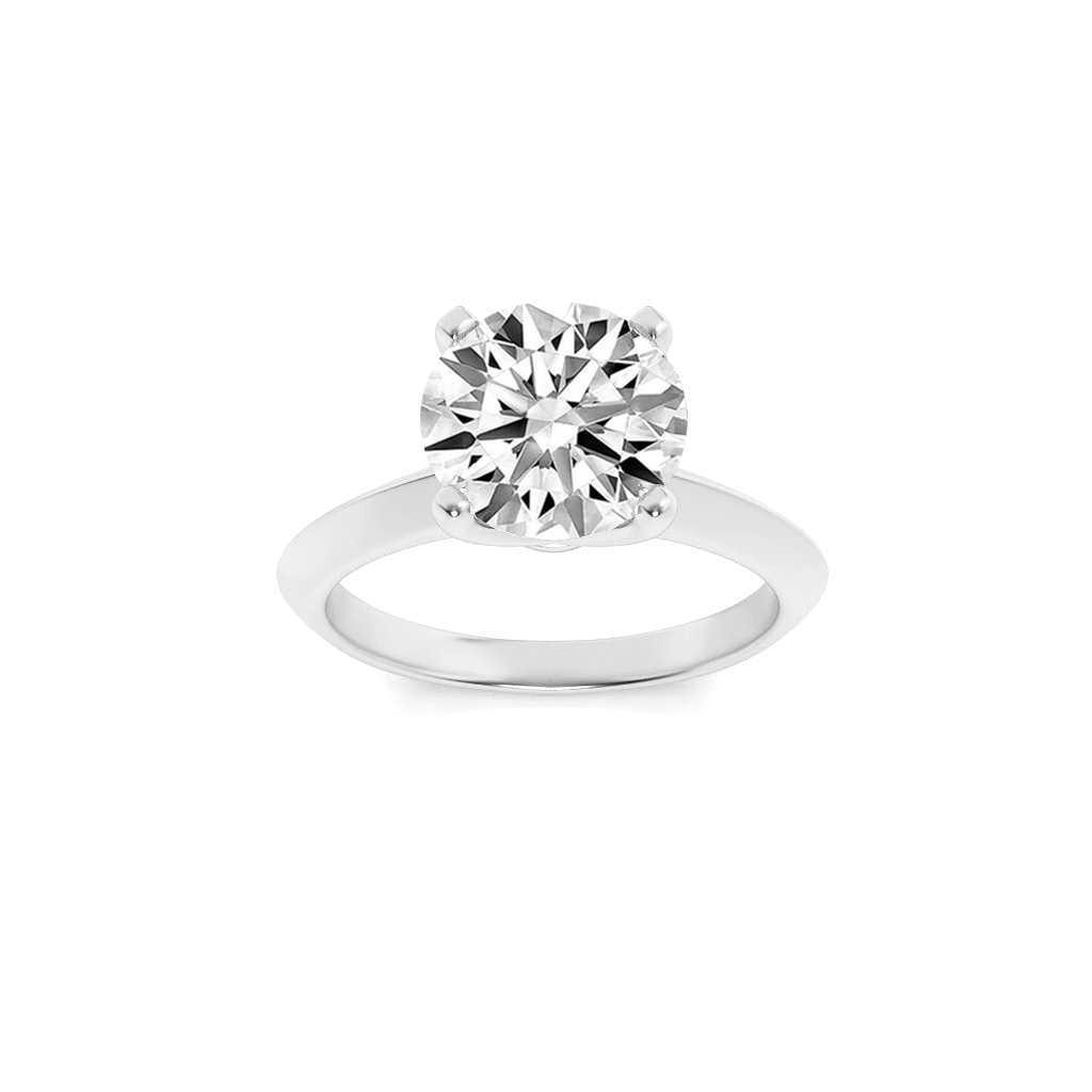 Natalie Round Cut Solitaire with Four Prongs - White Gold