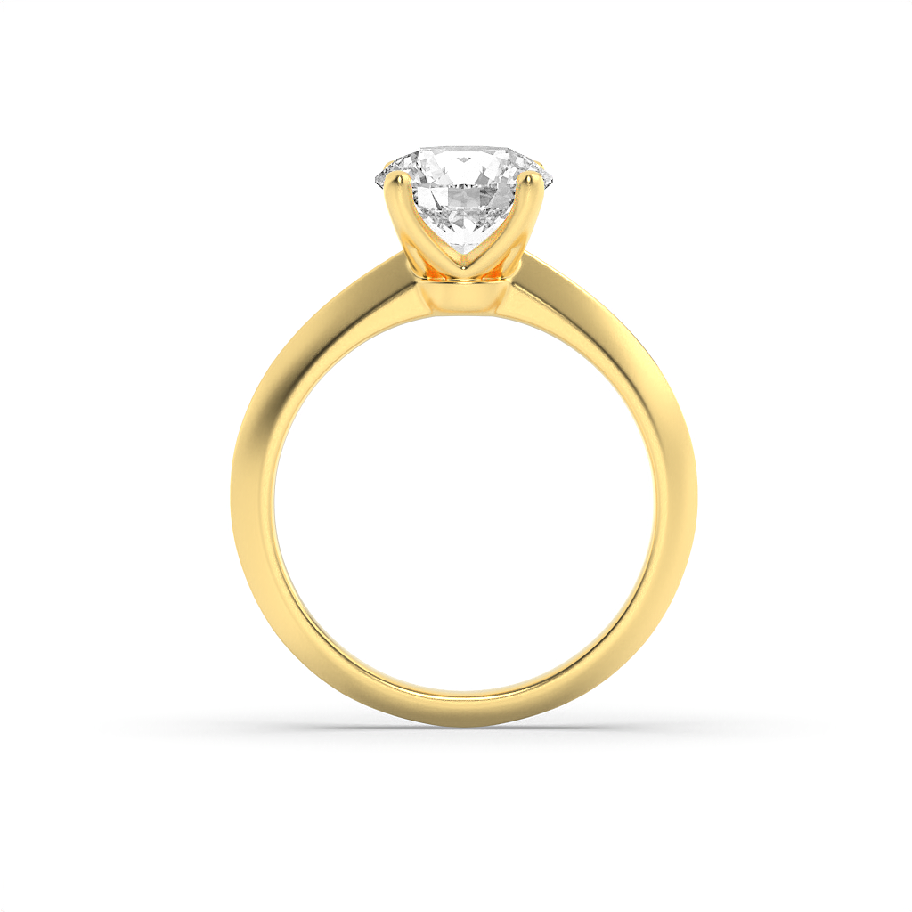 Natalie Round Cut Solitaire with Four Prongs - Yellow Gold