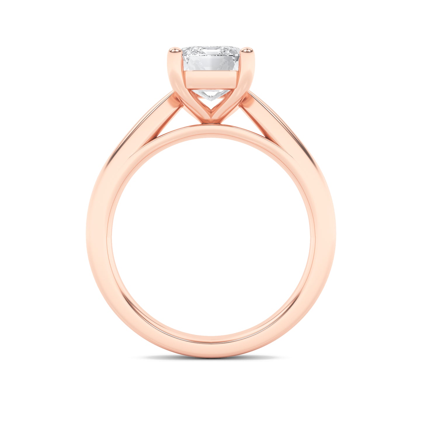 Jaimee Emerald Solitaire - Cathedral Setting - Rose Gold