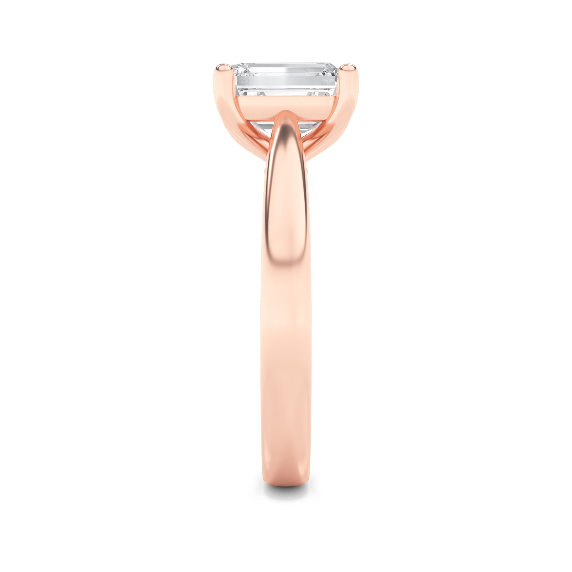 Jaimee Emerald Solitaire - Cathedral Setting - Rose Gold Aura Diamonds