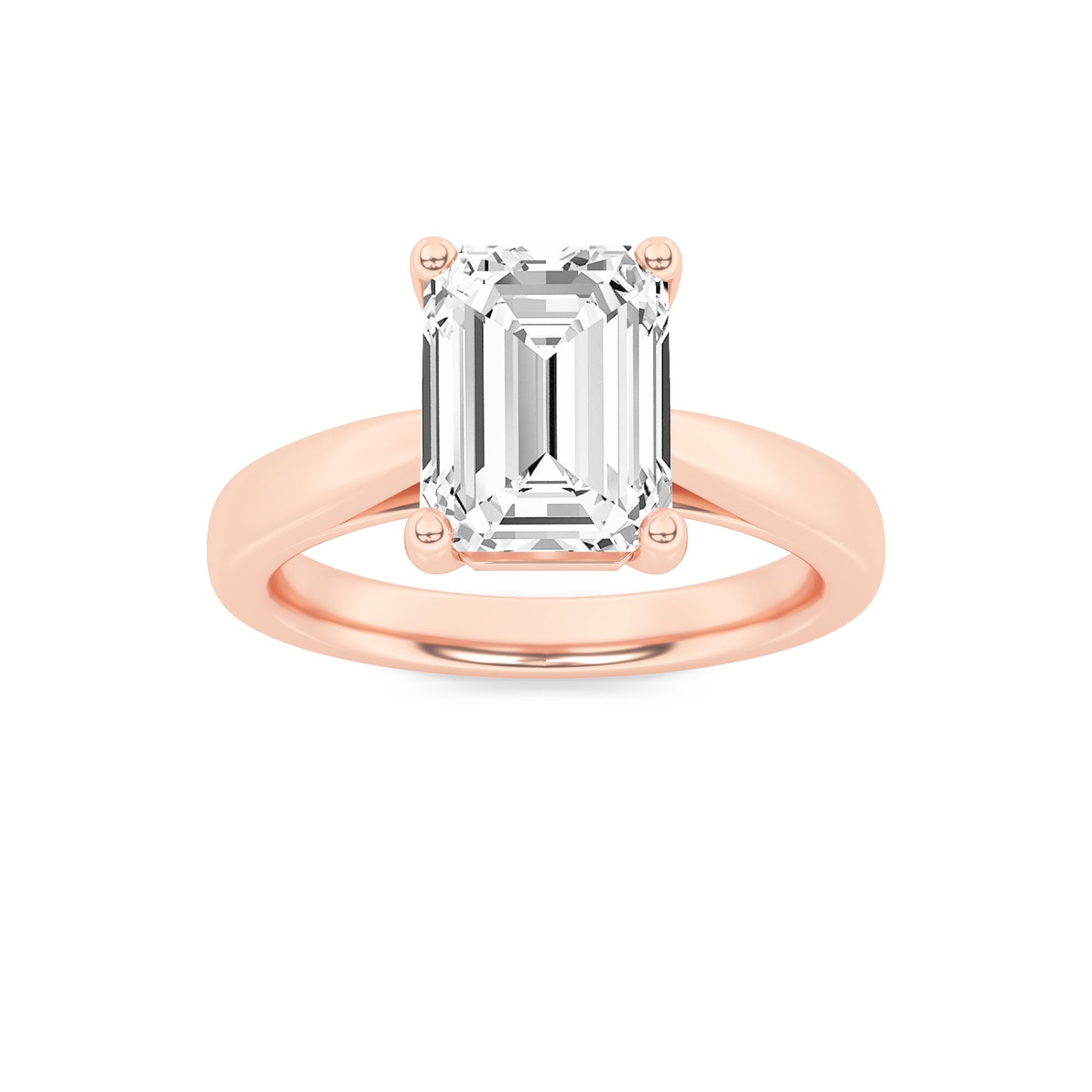 Jaimee Emerald Solitaire - Cathedral Setting - Rose Gold