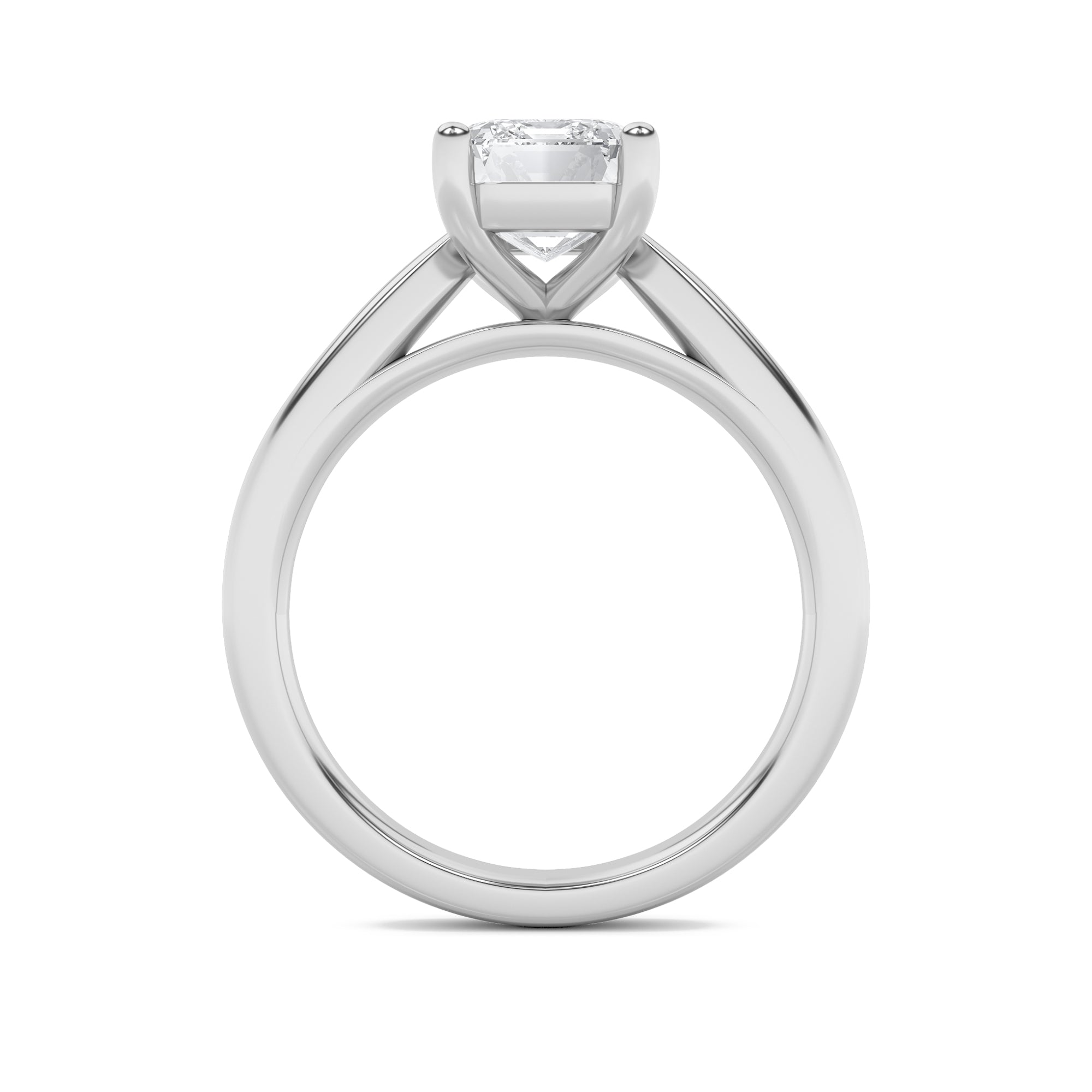 Jaimee Emerald Solitaire - Cathedral Setting - White Gold Aura Diamonds