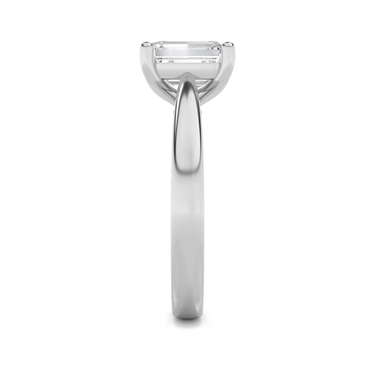 Jaimee Emerald Solitaire - Cathedral Setting - White Gold