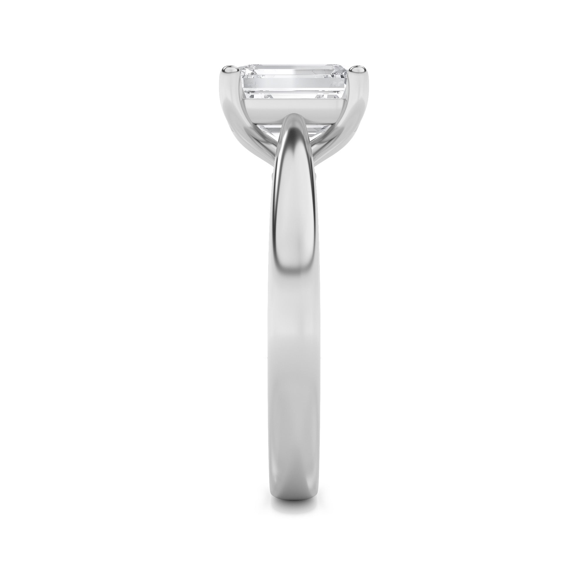 Jaimee Emerald Solitaire - Cathedral Setting - White Gold Aura Diamonds