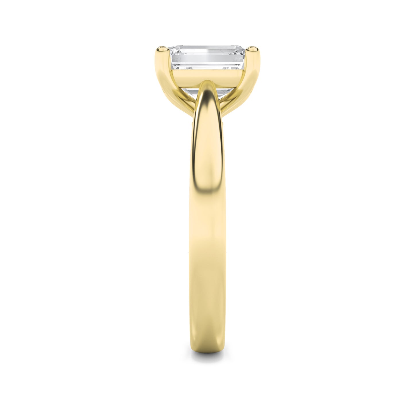 Jaimee Emerald Solitaire - Cathedral Setting - Yellow Gold