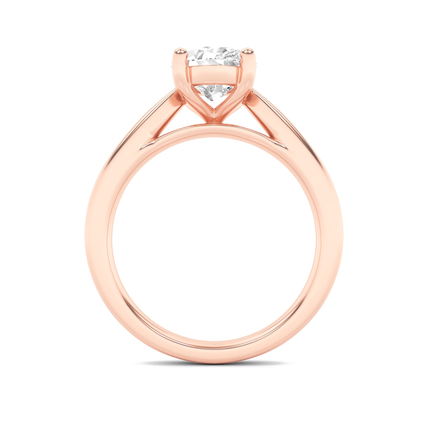 Zoe Oval Solitaire - Cathedral Setting - Rose Gold