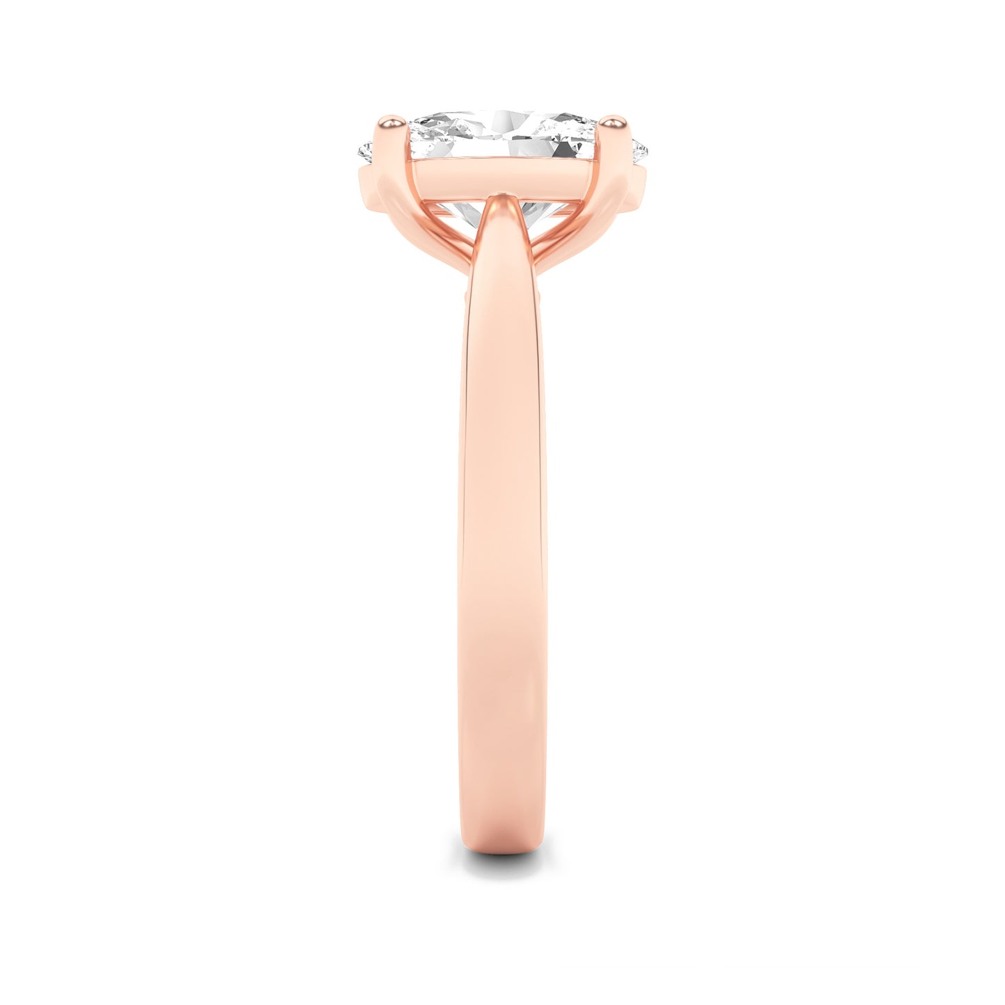 Zoe Oval Solitaire - Cathedral Setting - Rose Gold