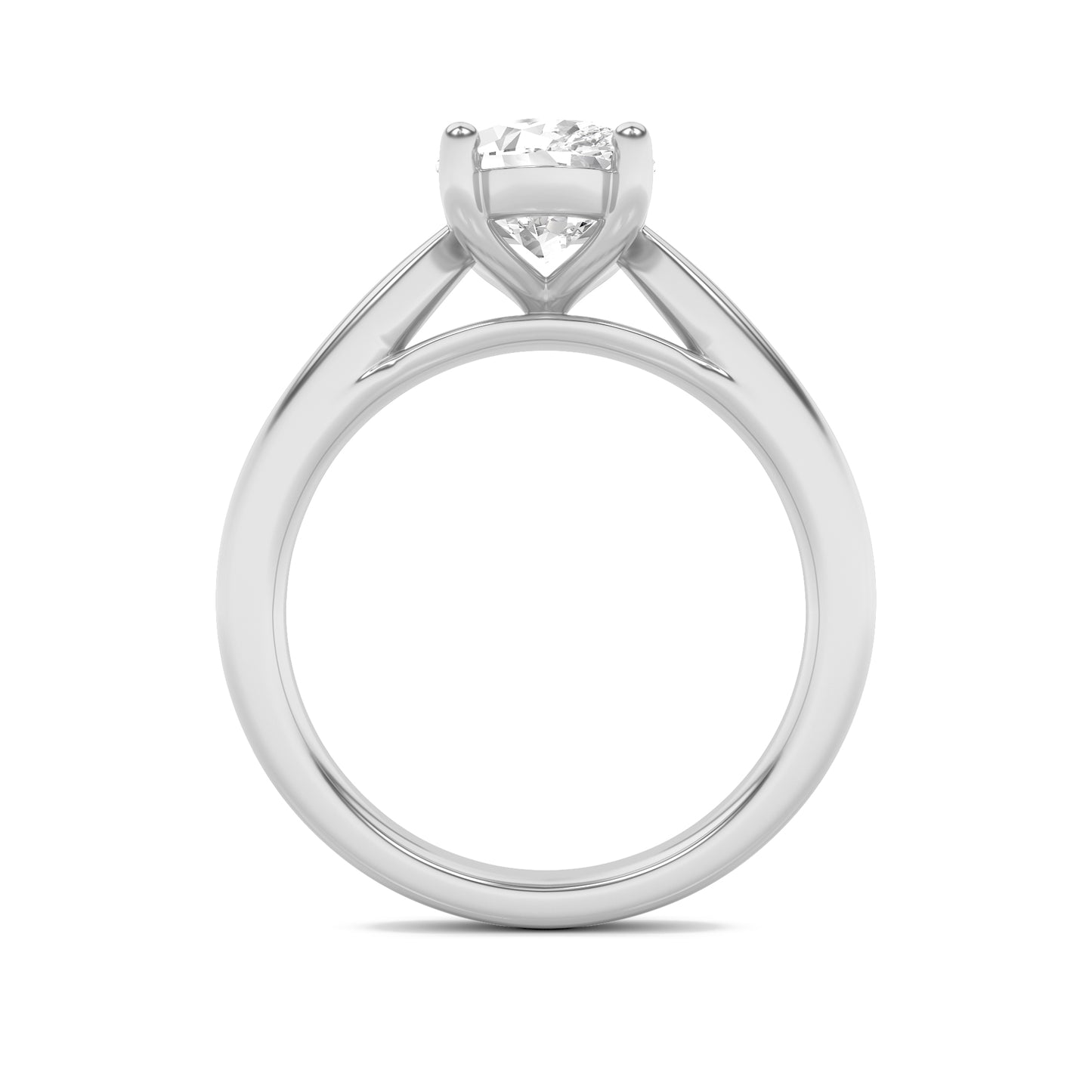 Zoe Oval Solitaire - Cathedral Setting - White Gold