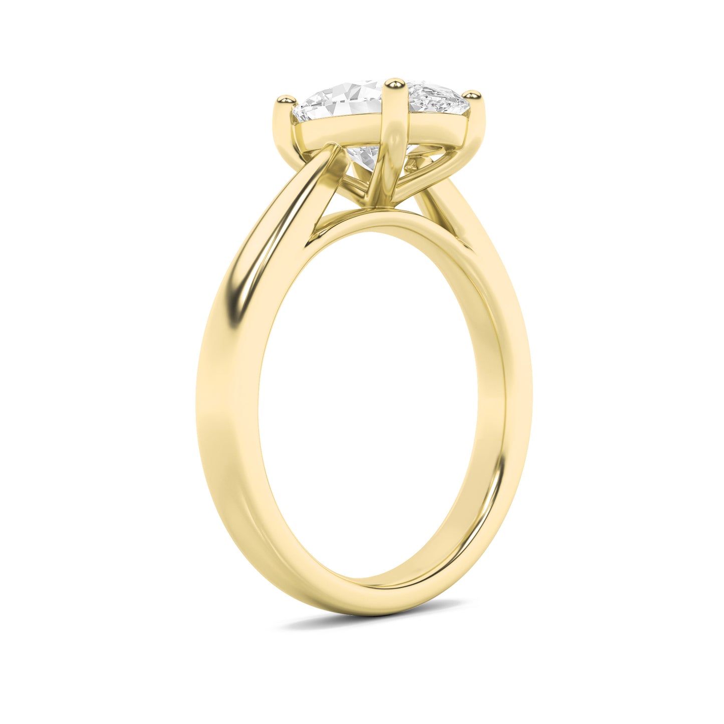 Zoe Oval Solitaire - Cathedral Setting - Yellow Gold