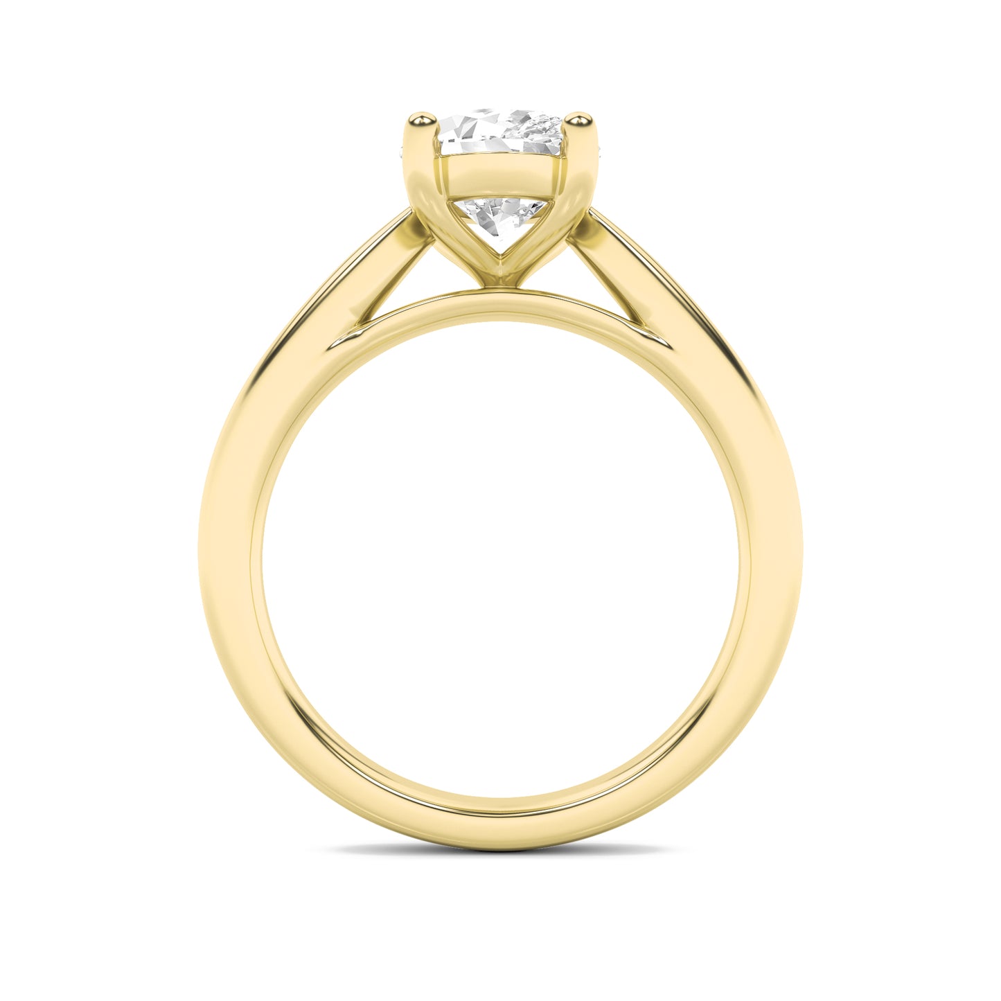 Zoe Oval Solitaire - Cathedral Setting - Yellow Gold