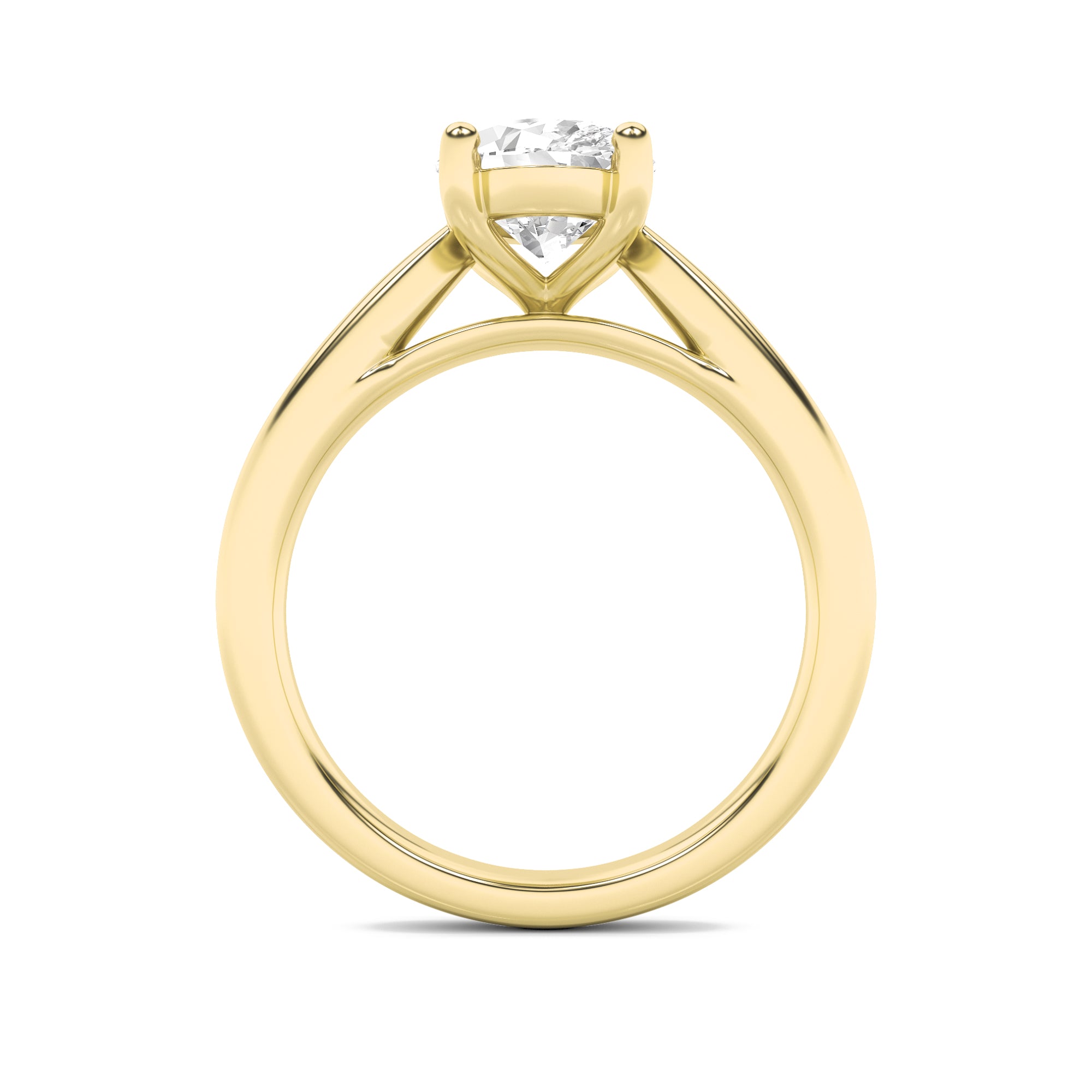 Zoe Oval Solitaire - Cathedral Setting - Yellow Gold Aura Diamonds