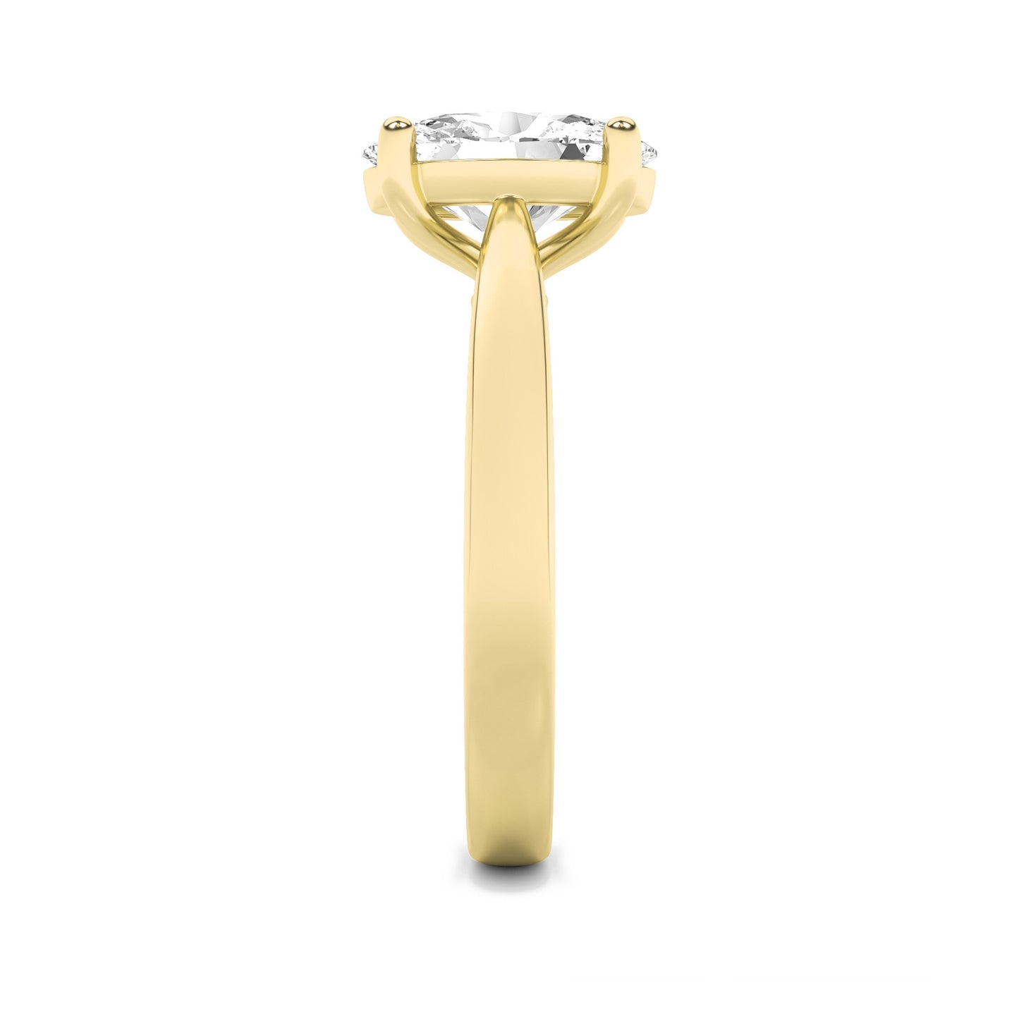 Zoe Oval Solitaire - Cathedral Setting - Yellow Gold