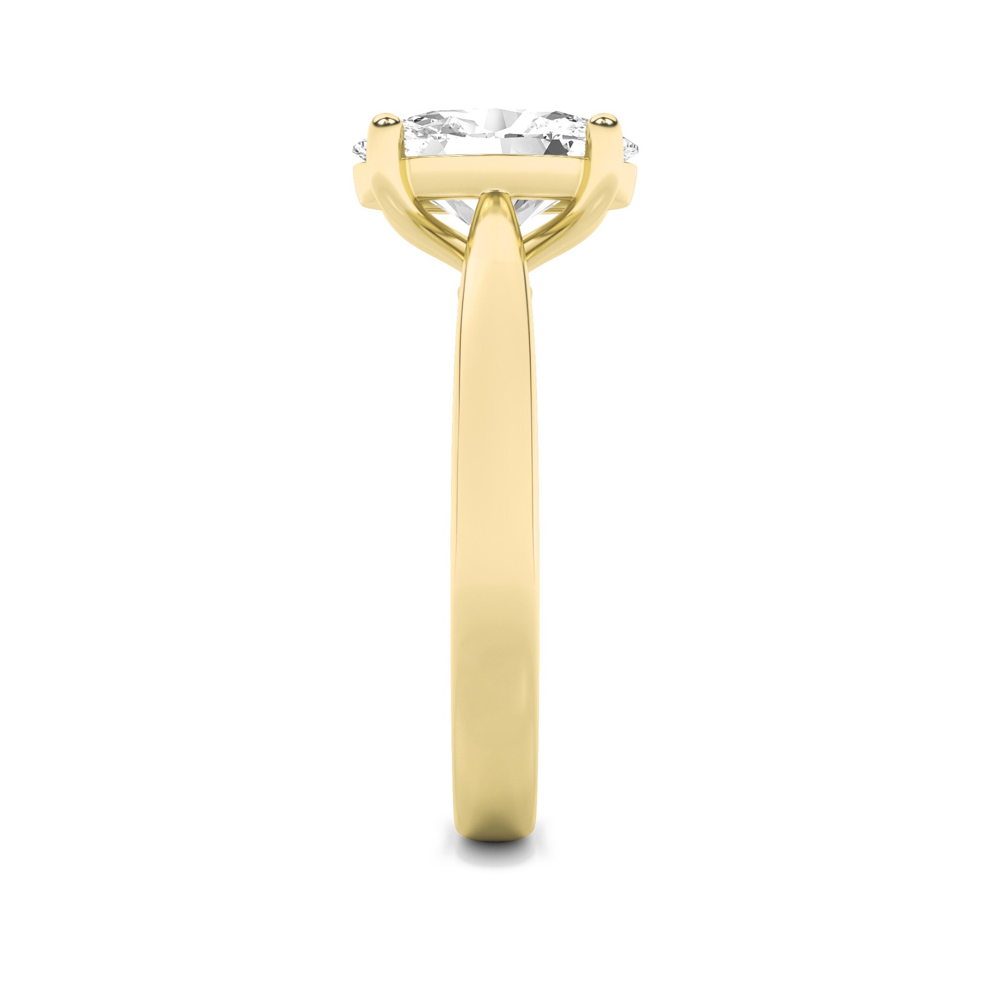 Zoe Oval Solitaire - Cathedral Setting - Yellow Gold Aura Diamonds