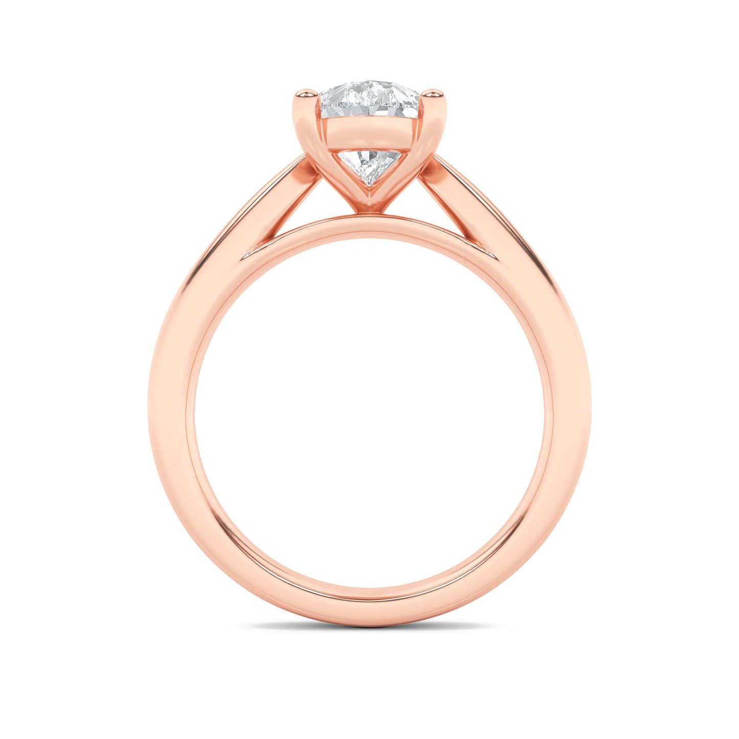 Clara Pear Solitaire - Cathedral Setting - Rose Gold