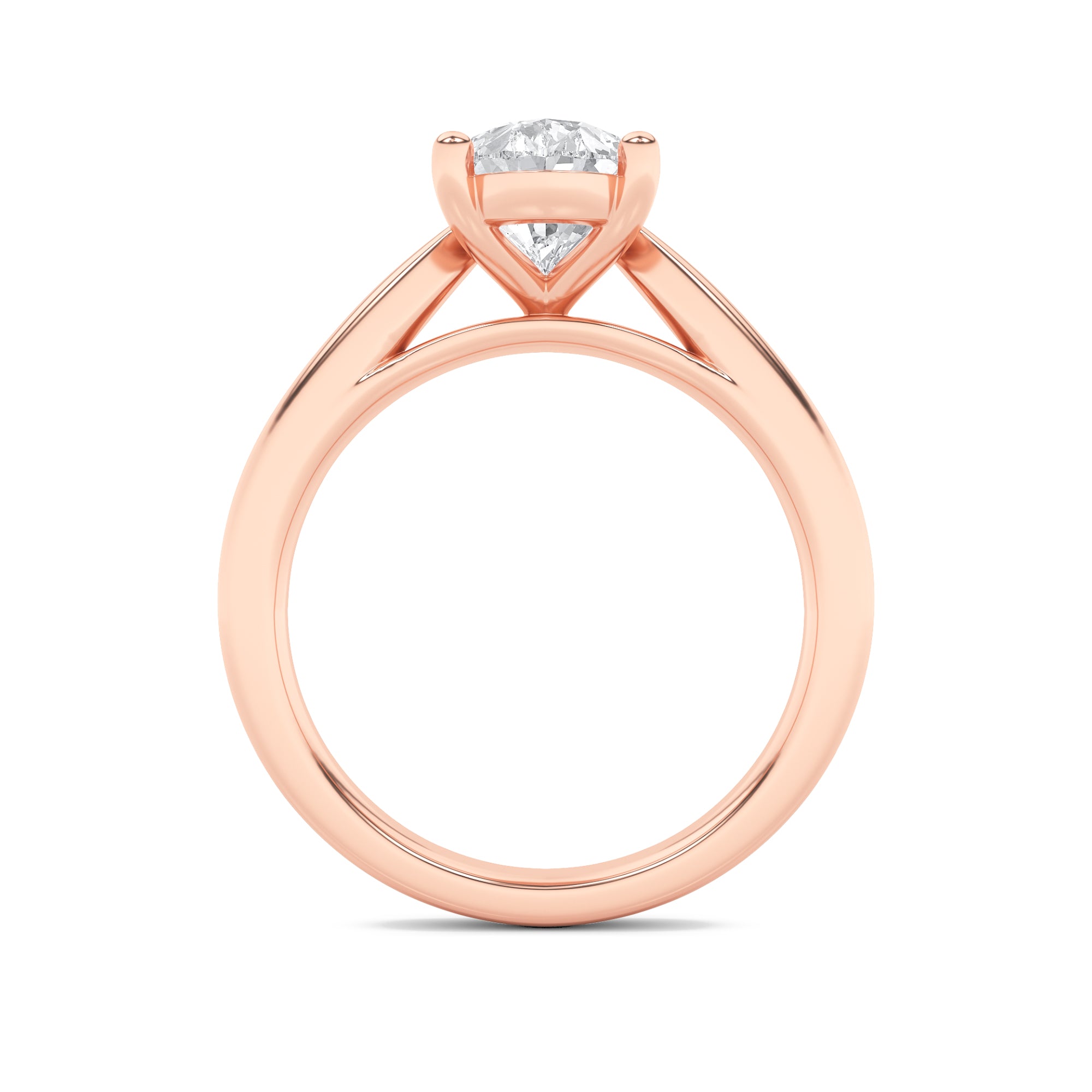 Clara Pear Solitaire - Cathedral Setting - Rose Gold Aura Diamonds