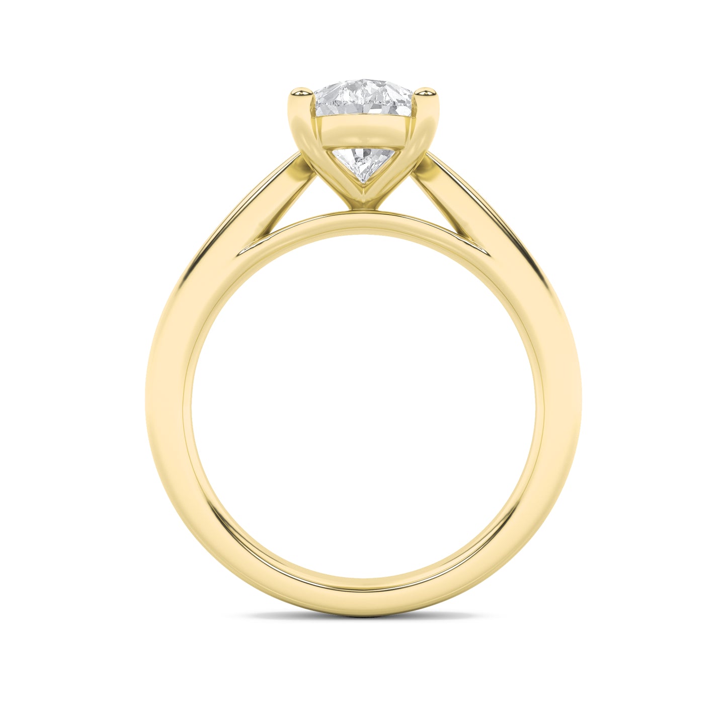 Clara Pear Solitaire - Cathedral Setting - Yellow Gold