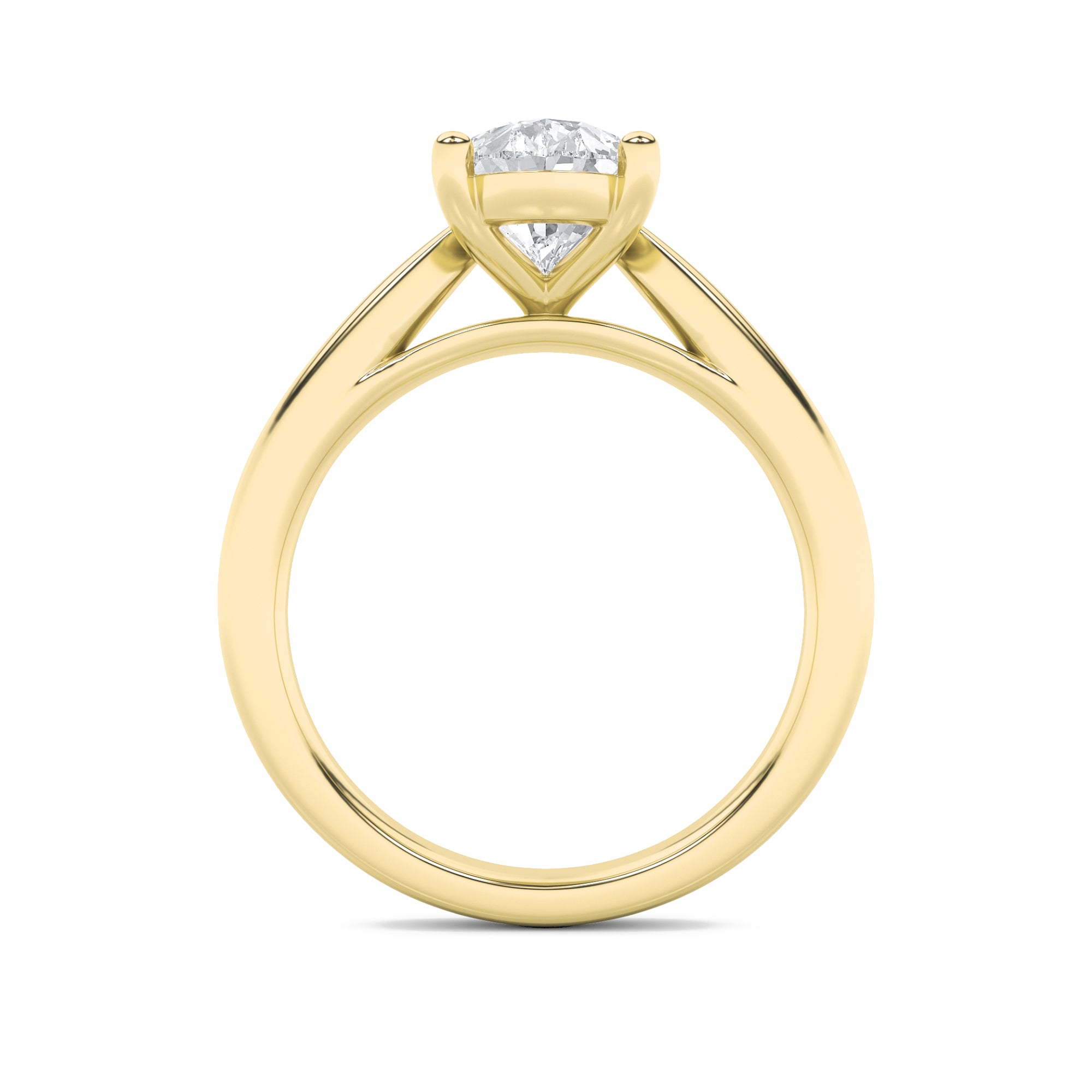 Clara Pear Solitaire - Cathedral Setting - Yellow Gold Aura Diamonds