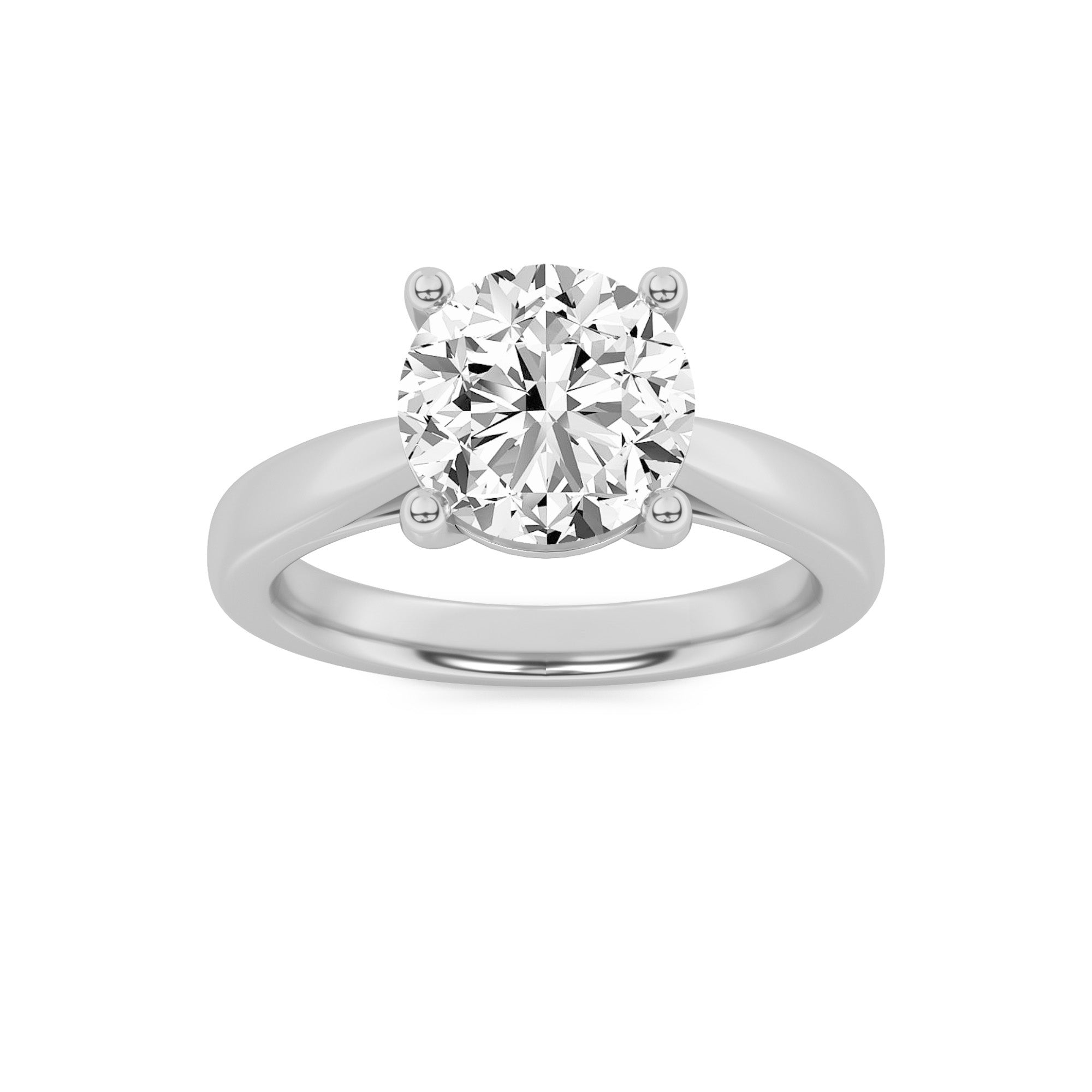 Taylor Round Cut Solitaire - Cathedral Setting - White Gold Aura Diamonds