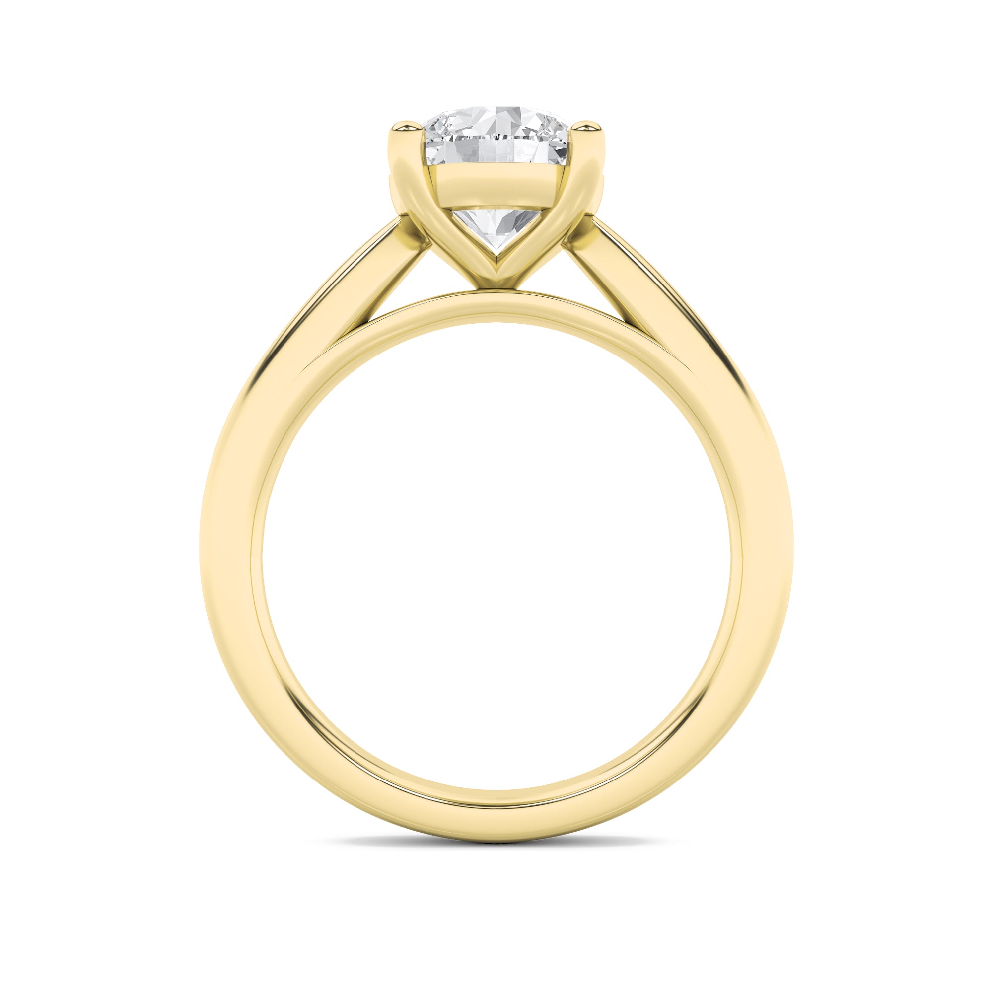 Taylor Round Cut Solitaire - Cathedral Setting - Yellow Gold Aura Diamonds