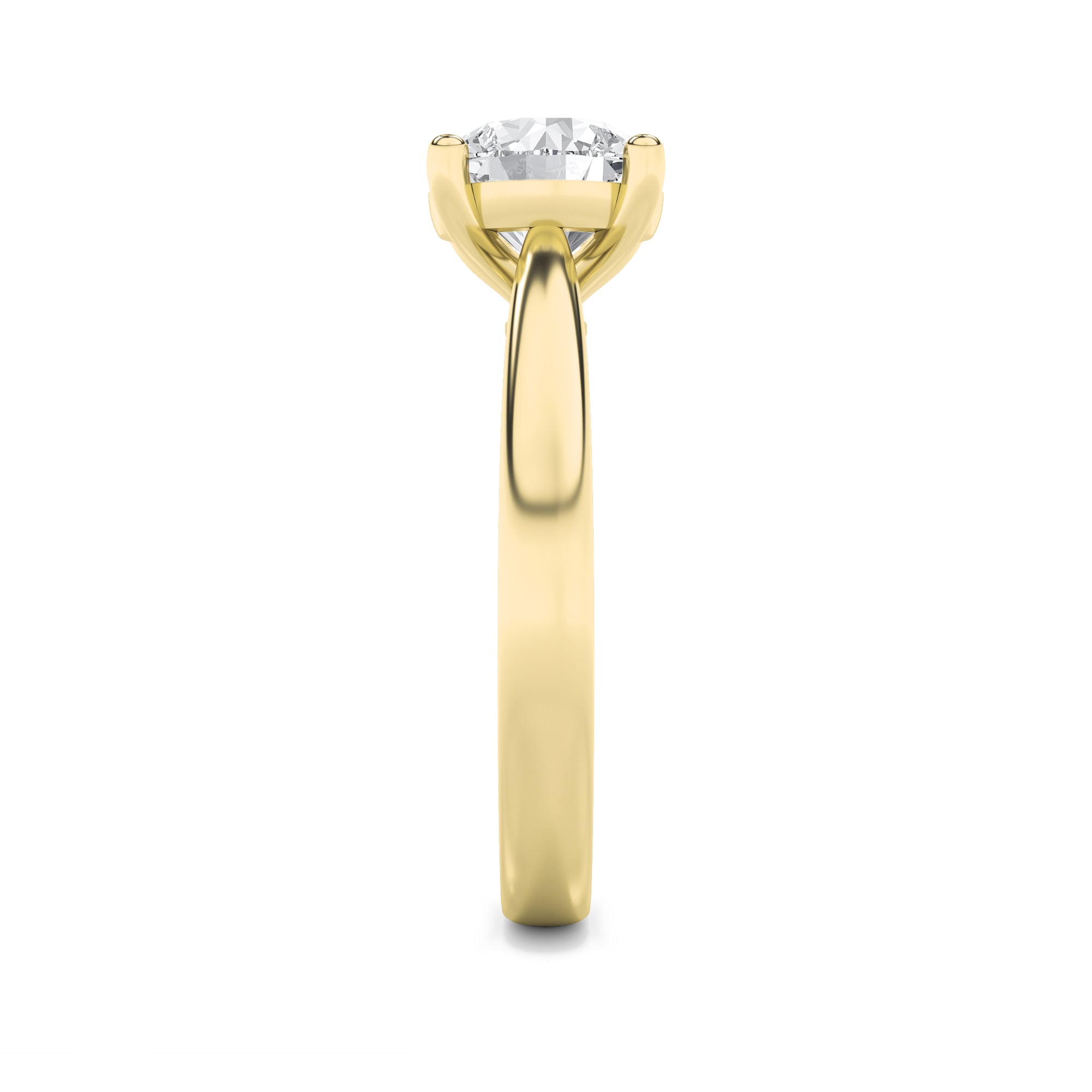Taylor Round Cut Solitaire - Cathedral Setting - Yellow Gold Aura Diamonds