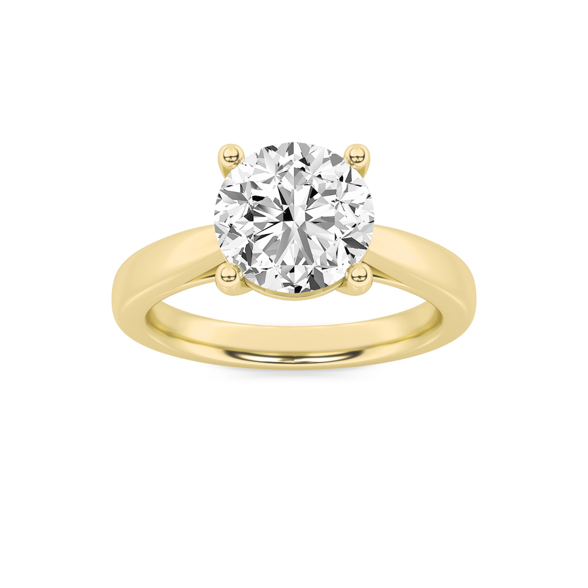 Taylor Round Cut Solitaire - Cathedral Setting - Yellow Gold Aura Diamonds