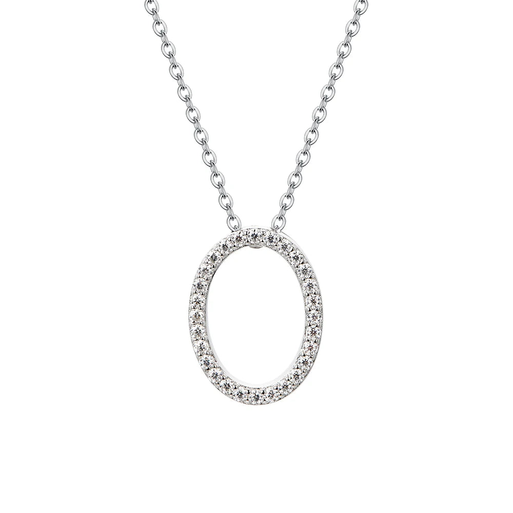 A to Z Moissanite Initial Necklace – Personalized Letter Charm Pendant