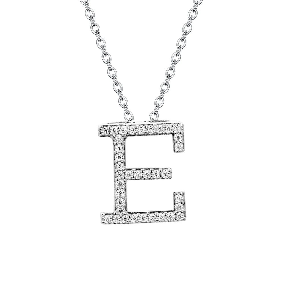 A to Z Moissanite Initial Necklace – Personalized Letter Charm Pendant